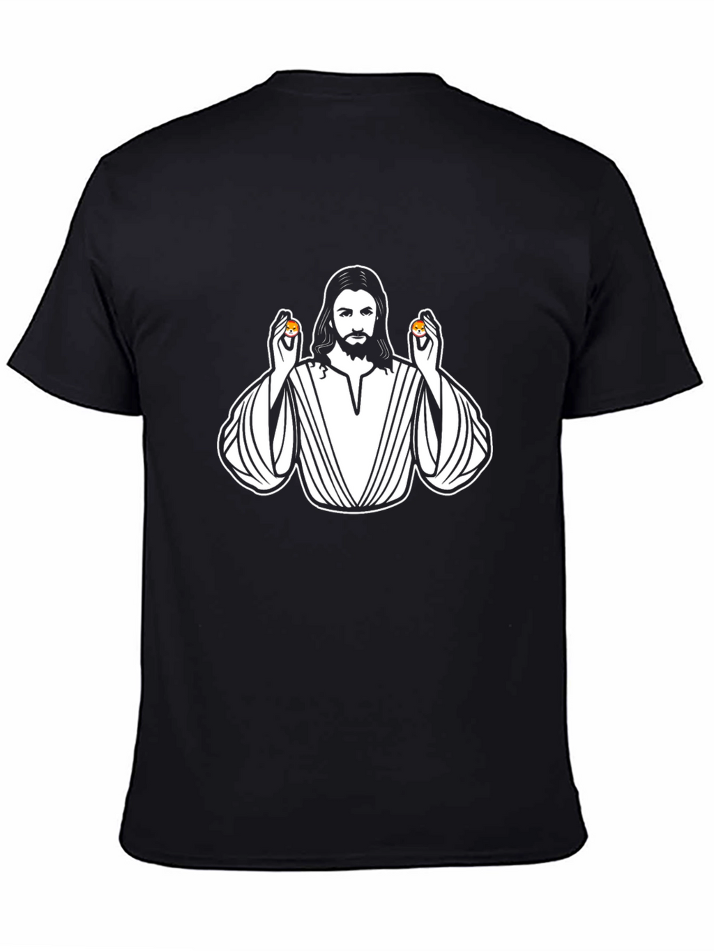Jesus Holding Shiba Inu Coins Graphic T-Shirt