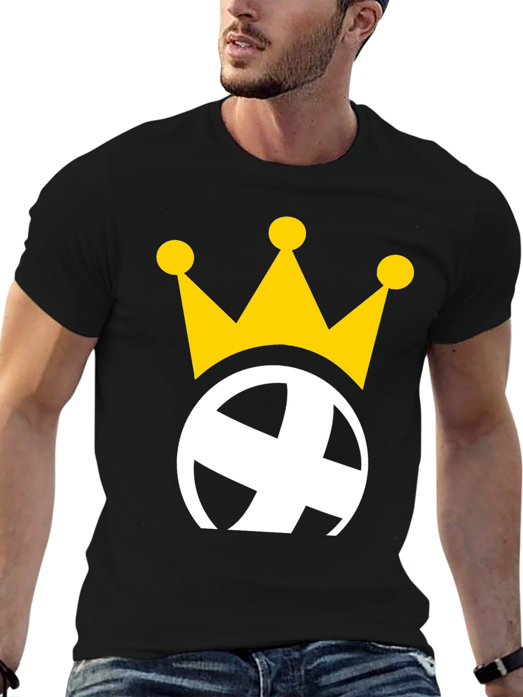 Crowned Globe Black Graphic Tee