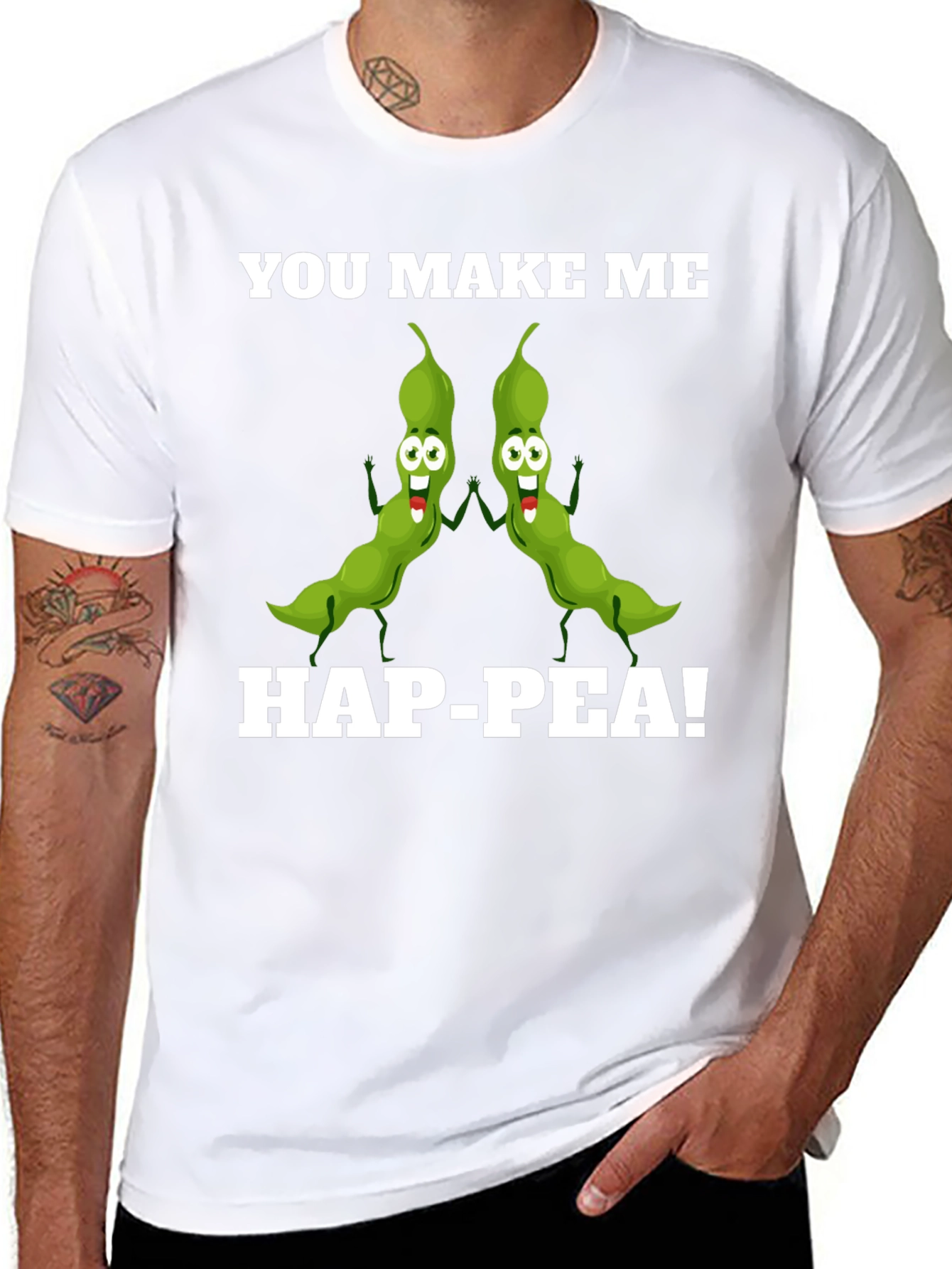 Hap-Pea! Funny Pea Pod Pun T-Shirt