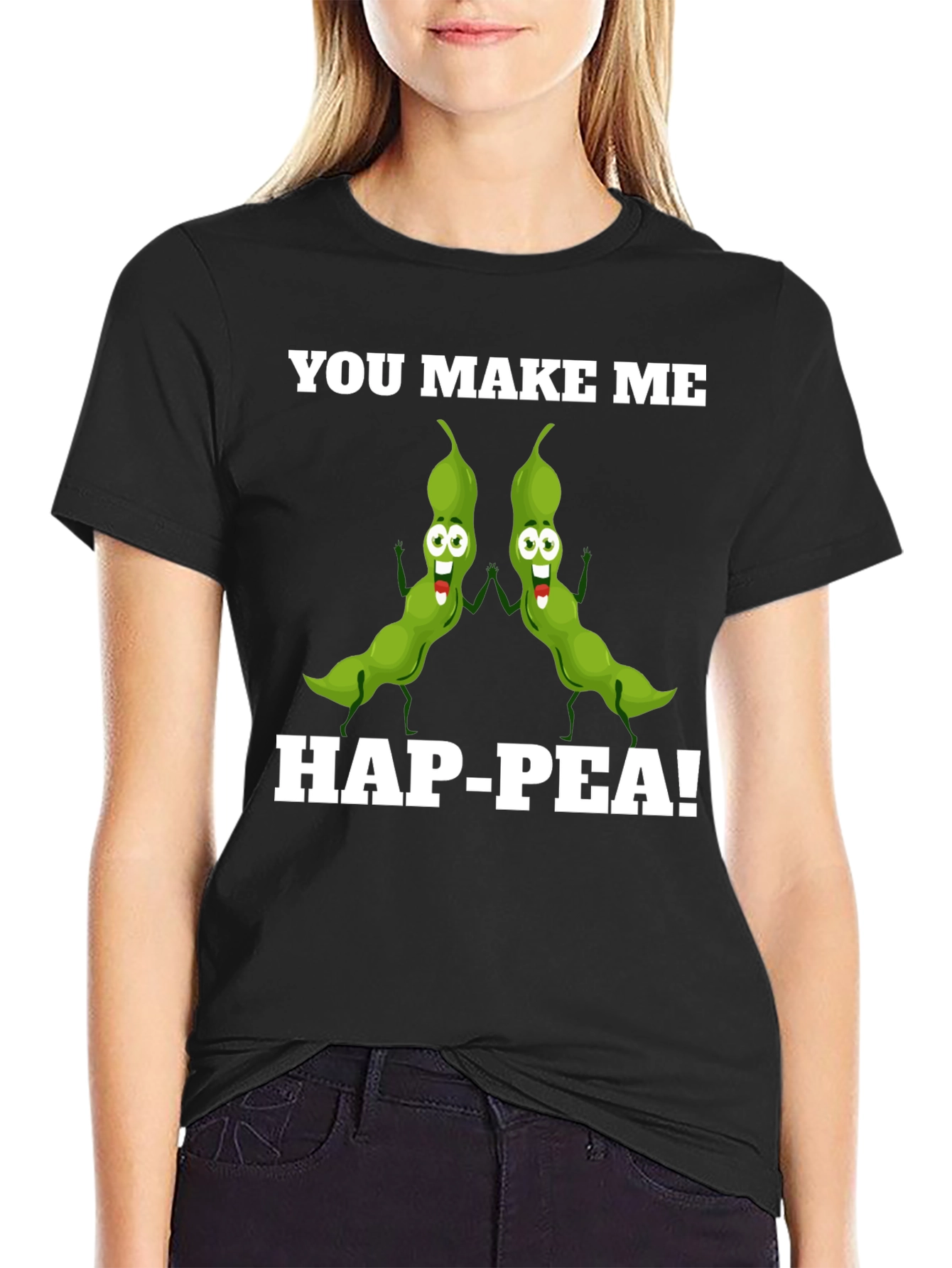 Hap-Pea! Funny Pea Pod Pun T-Shirt
