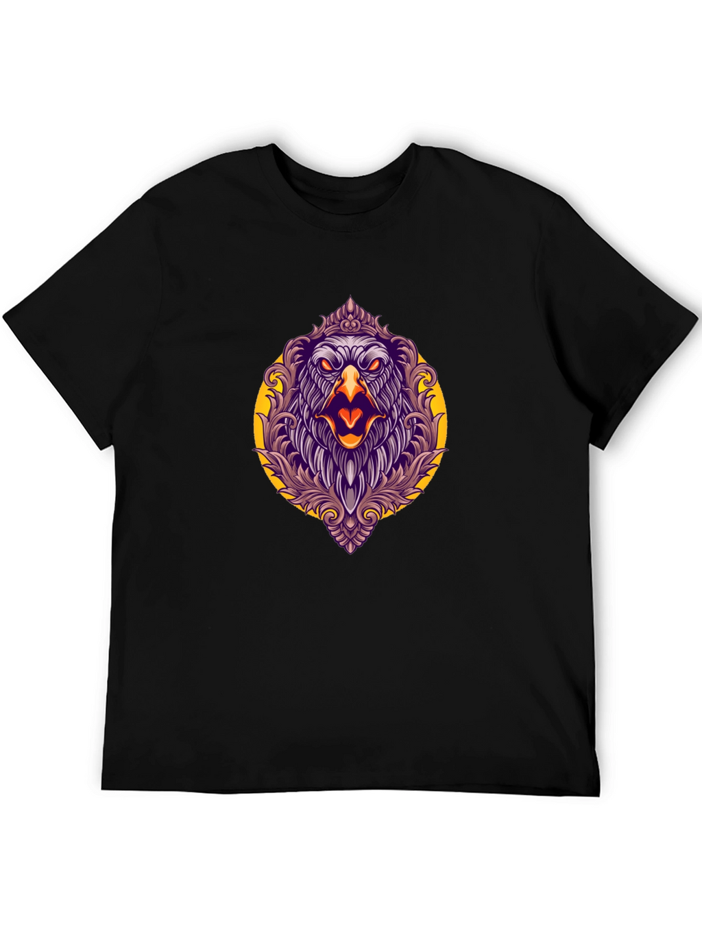 Eagle Graphic Print Black T-Shirt