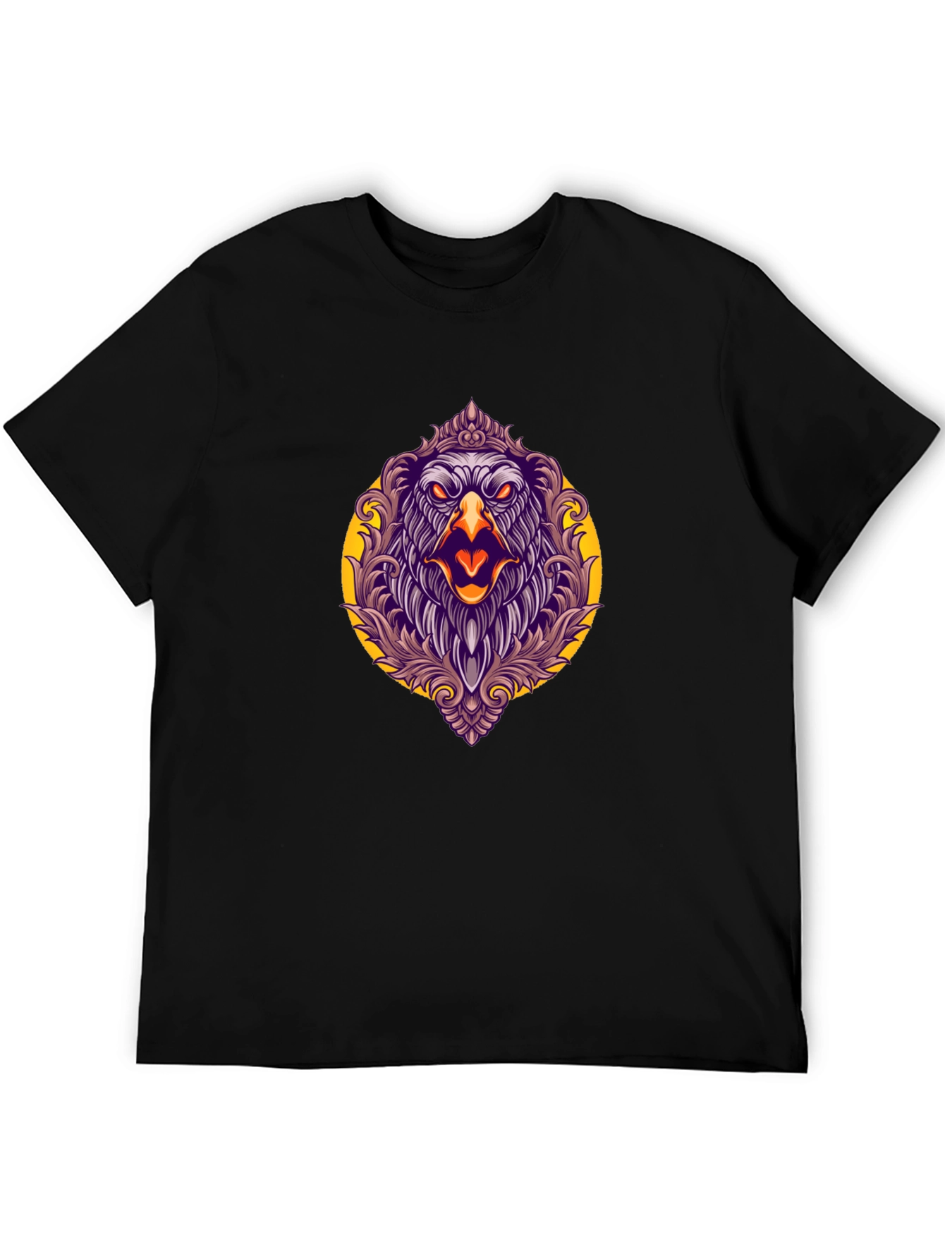 Eagle Graphic Print Black T-Shirt