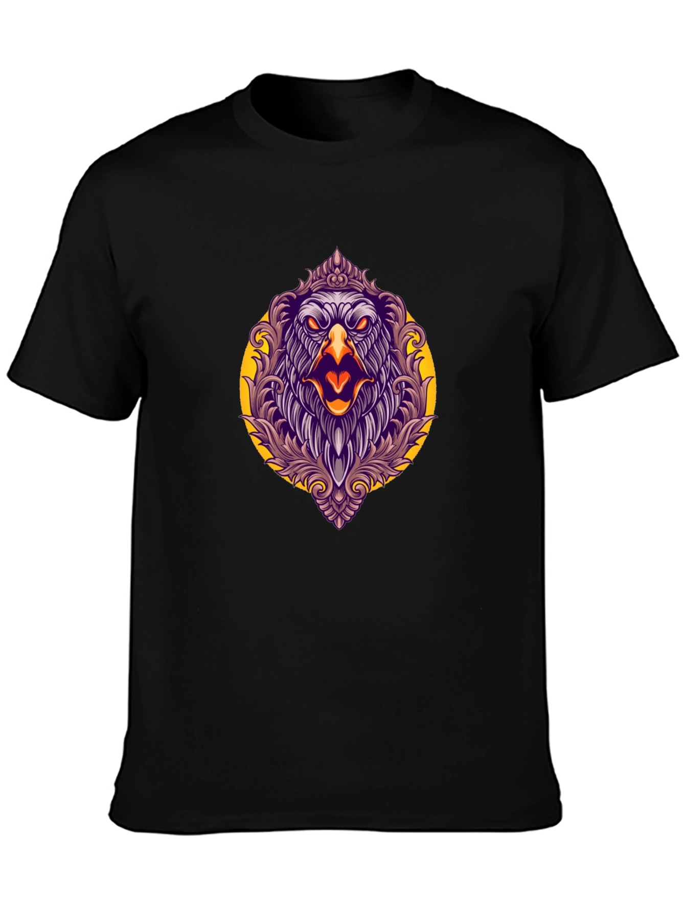 Eagle Graphic Print Black T-Shirt