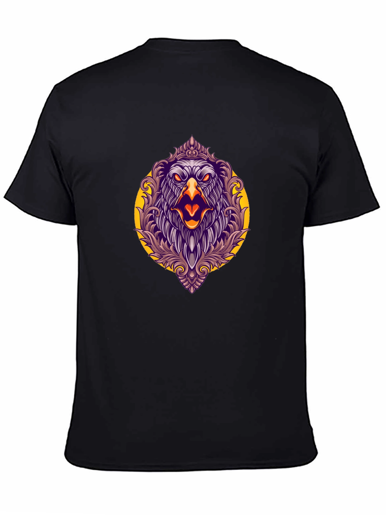 Eagle Graphic Print Black T-Shirt