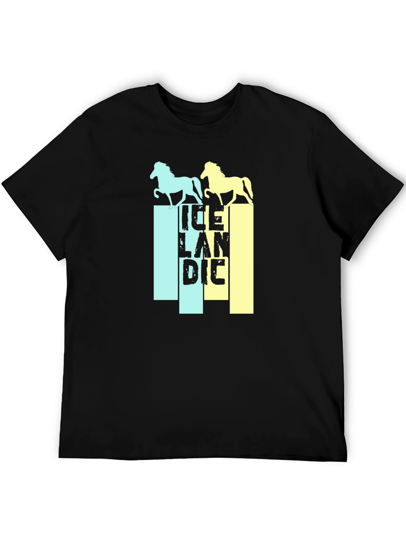 Icelandic Horse Graphic Tee - Black