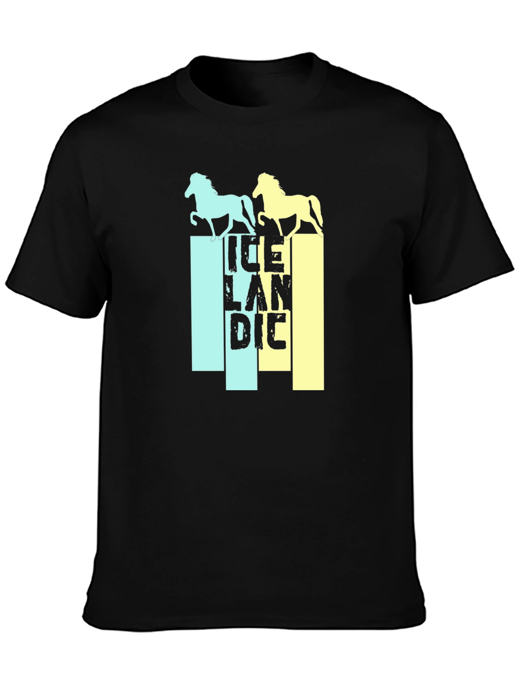 Icelandic Horse Graphic Tee - Black