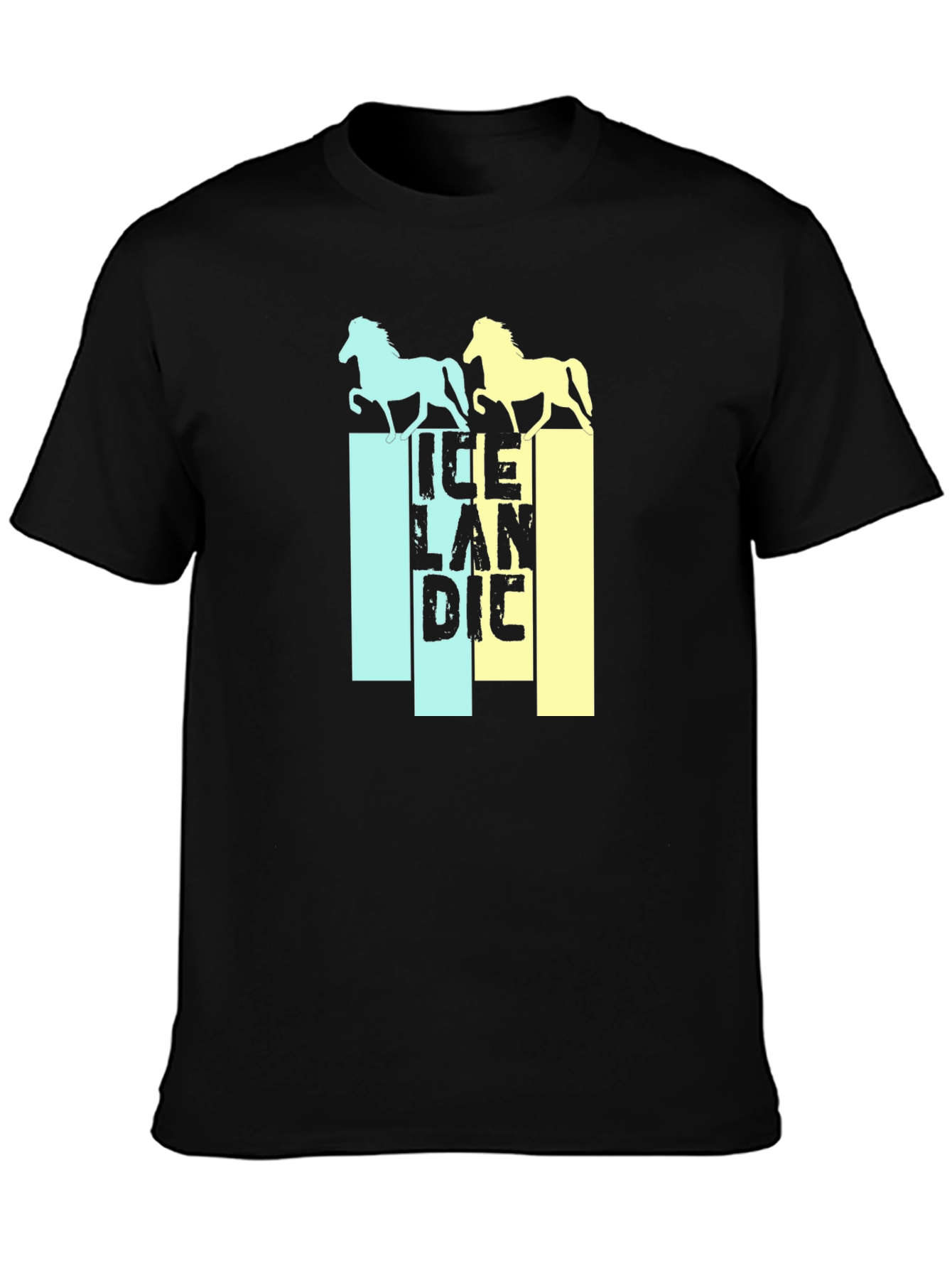 Icelandic Horse Graphic Tee - Black