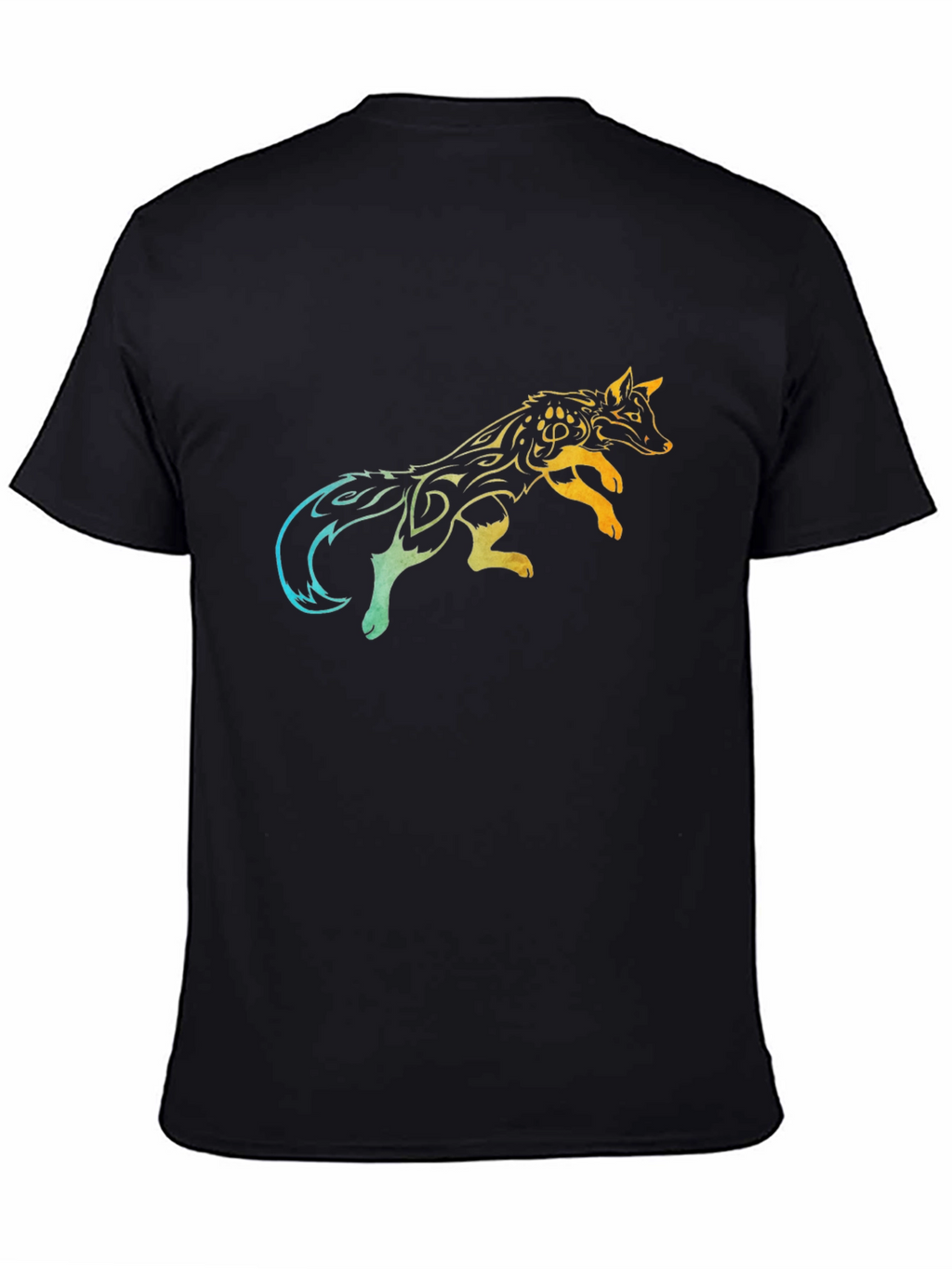 Tribal Fox Graphic Tee - Mens Black T-Shirt