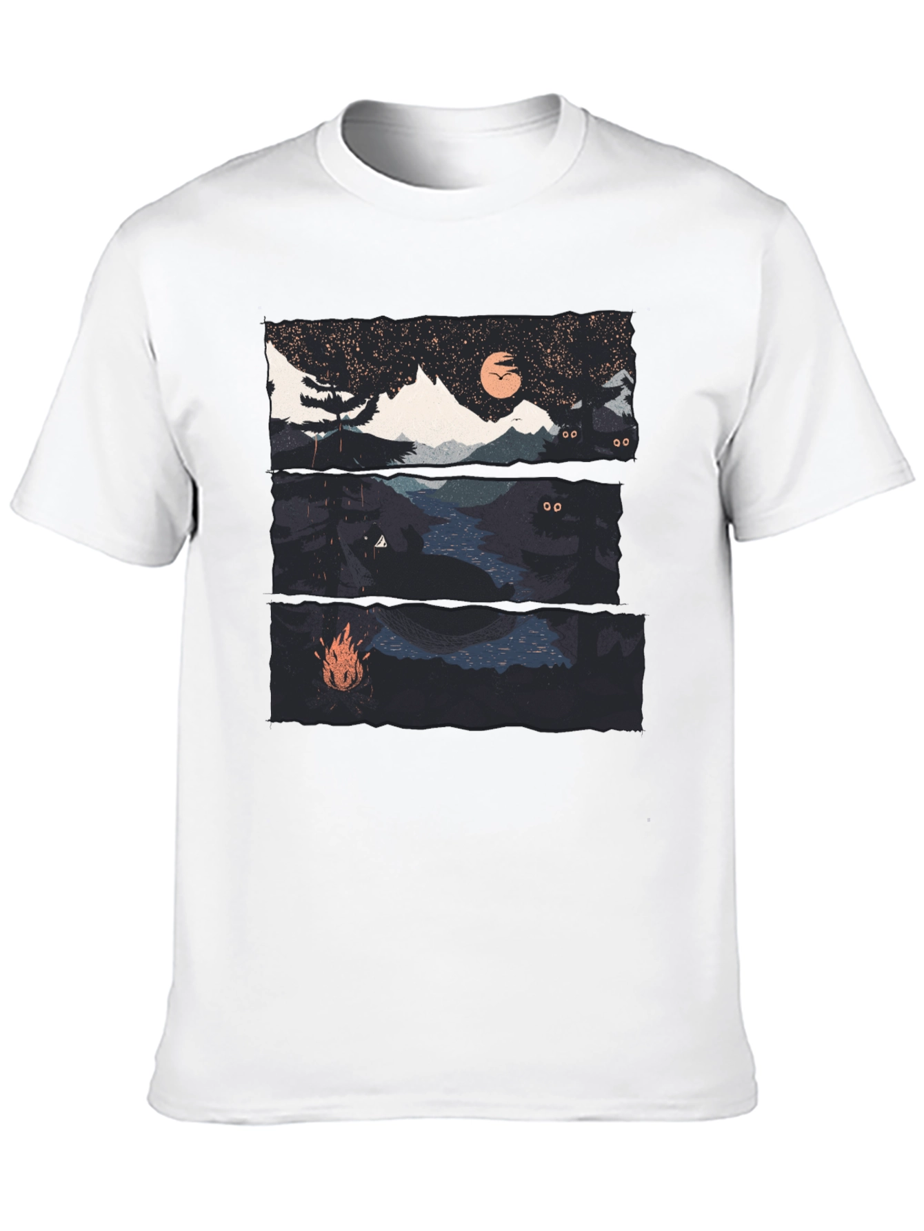 Night Landscape Graphic Tee - Black