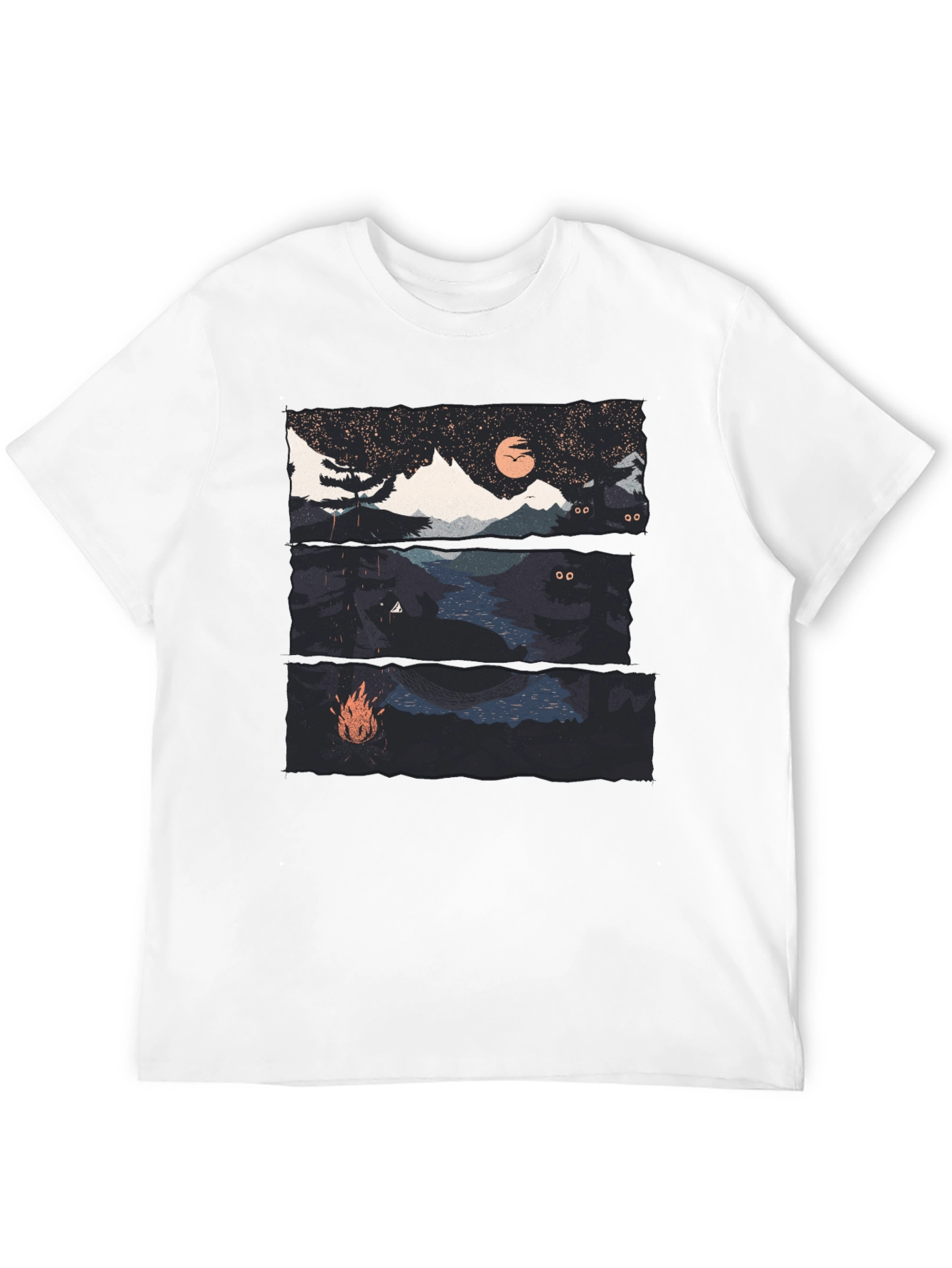 Night Landscape Graphic Tee - Black