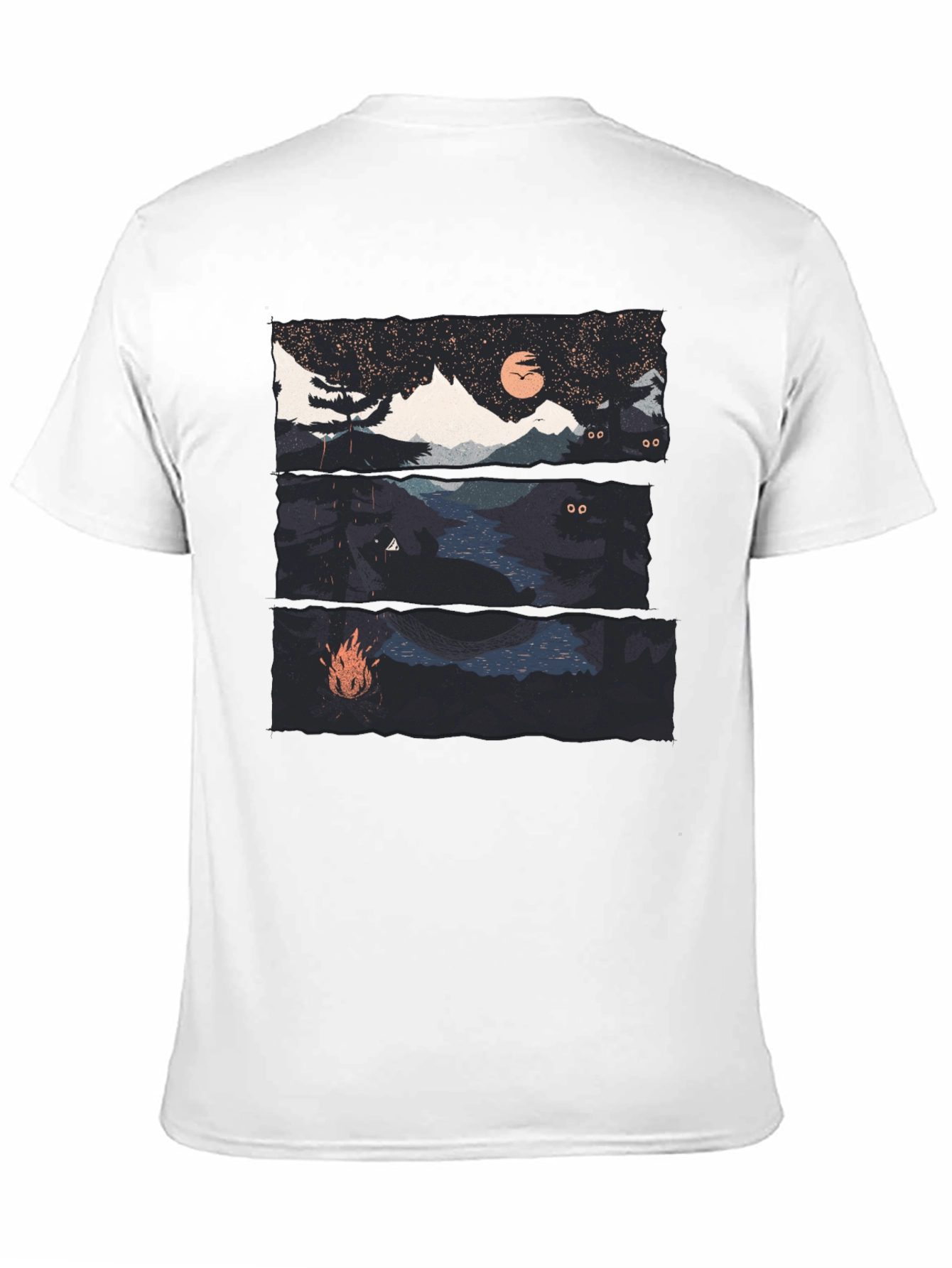 Night Landscape Graphic Tee - Black