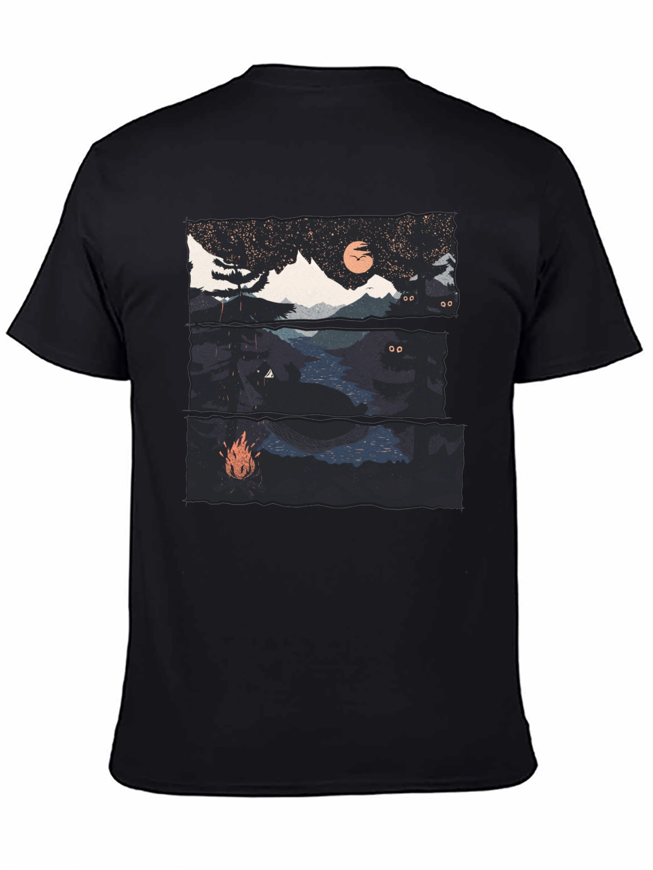 Night Landscape Graphic Tee - Black