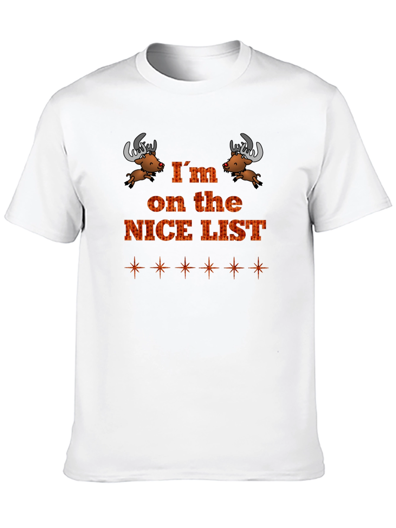 Nice List Christmas T-Shirt Reindeer Festive Holiday Tee