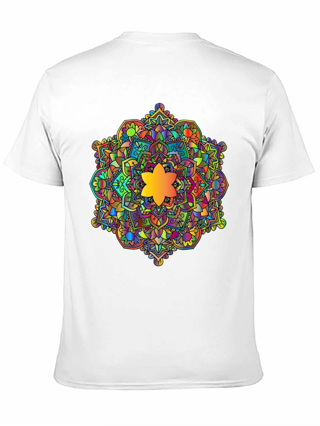 Vibrant Mandala Graphic Black T-Shirt