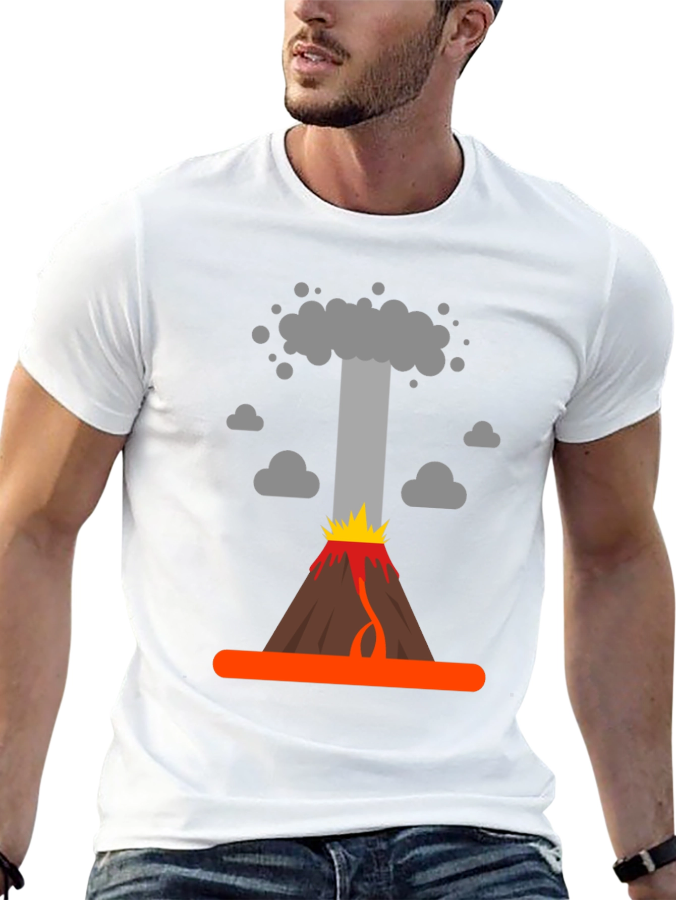 Volcano Eruption Graphic T-Shirt - Bold Design