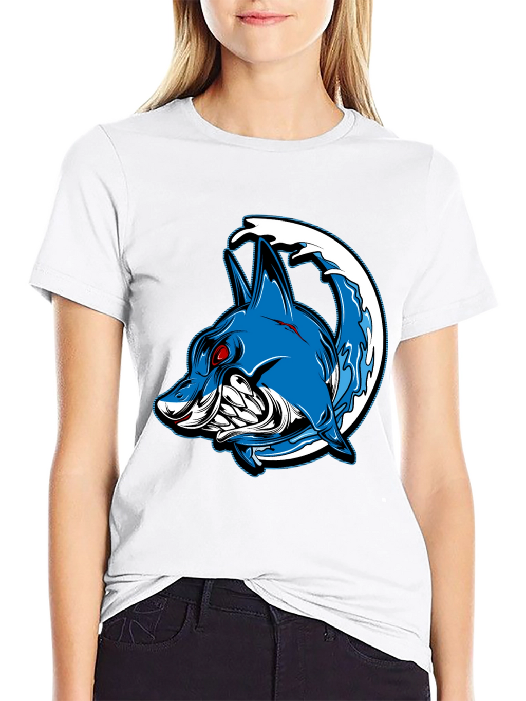 Mens Black Shark Graphic T-Shirt
