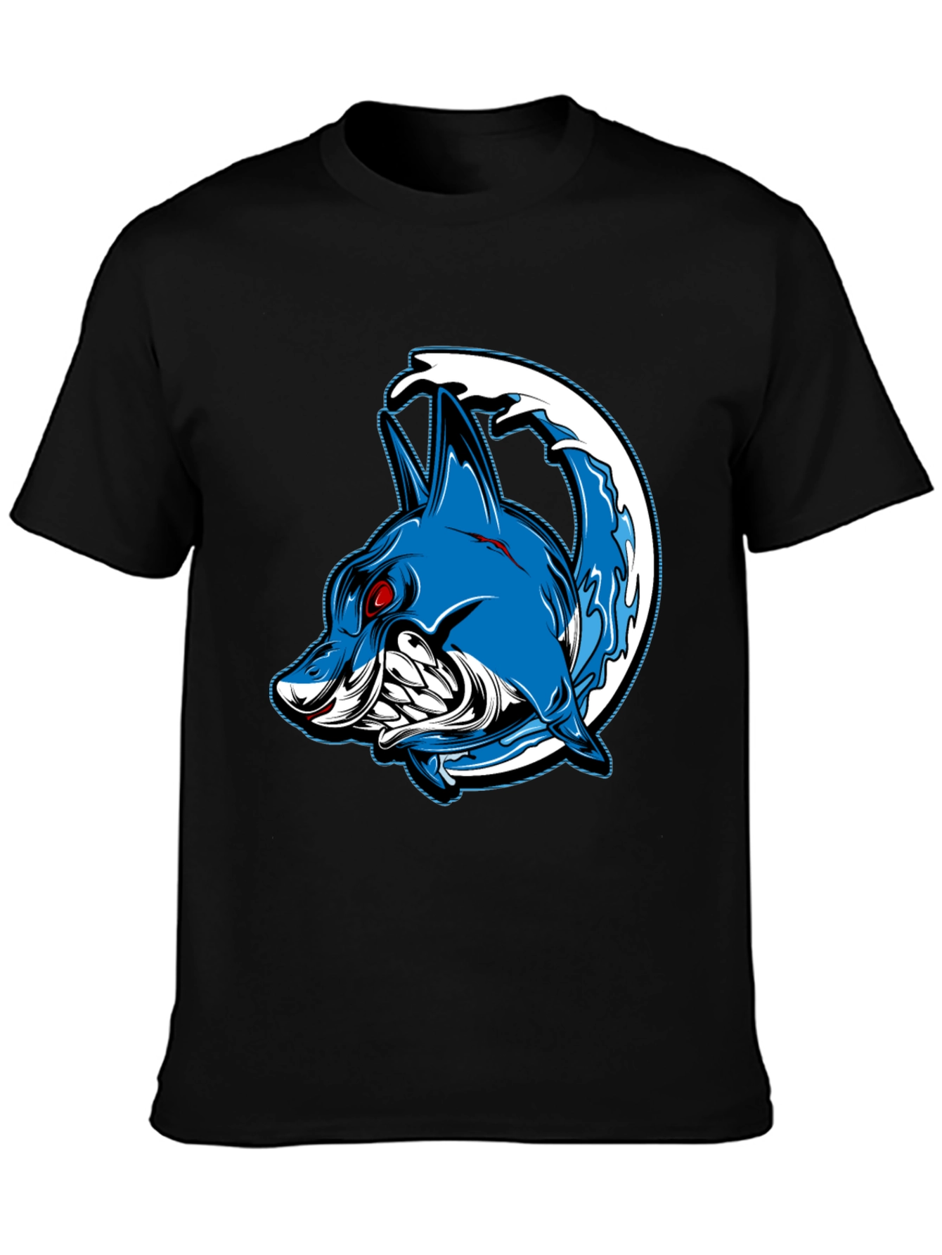 Mens Black Shark Graphic T-Shirt
