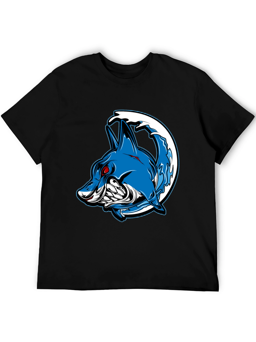 Mens Black Shark Graphic T-Shirt