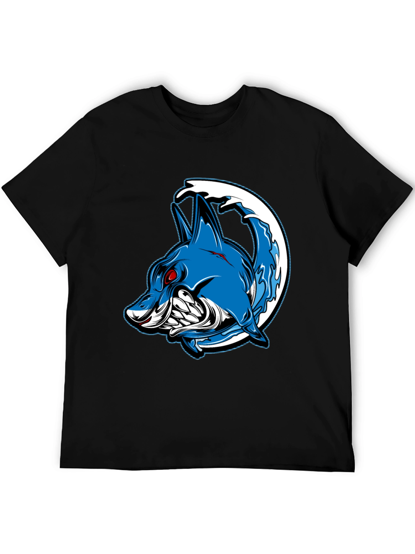 Mens Black Shark Graphic T-Shirt