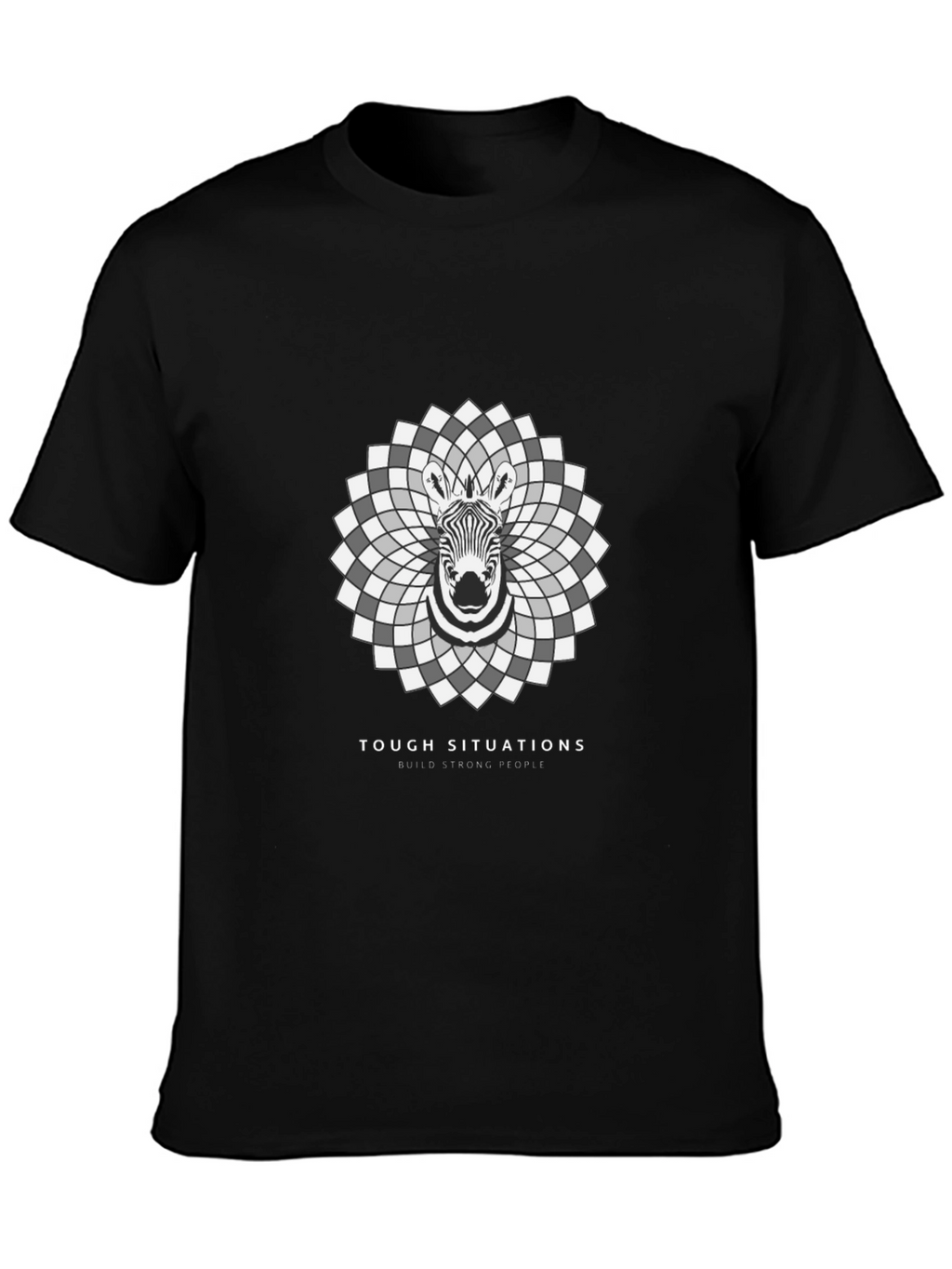 Zebra Mandala Graphic Tee - Tough Situations Strong People
