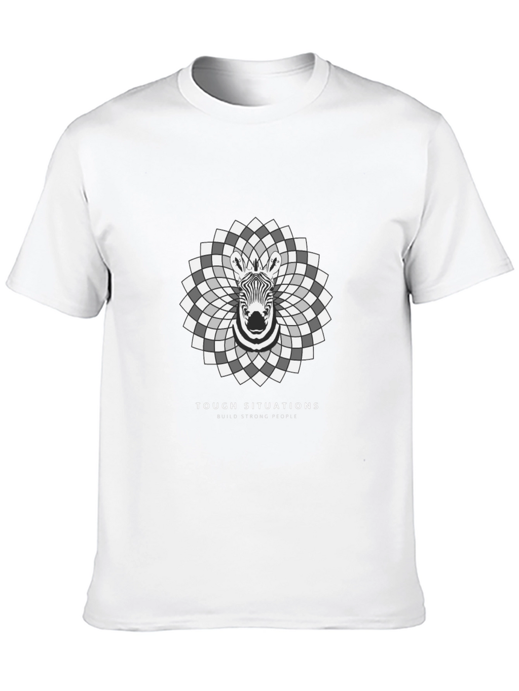 Zebra Mandala Graphic Tee - Tough Situations Strong People