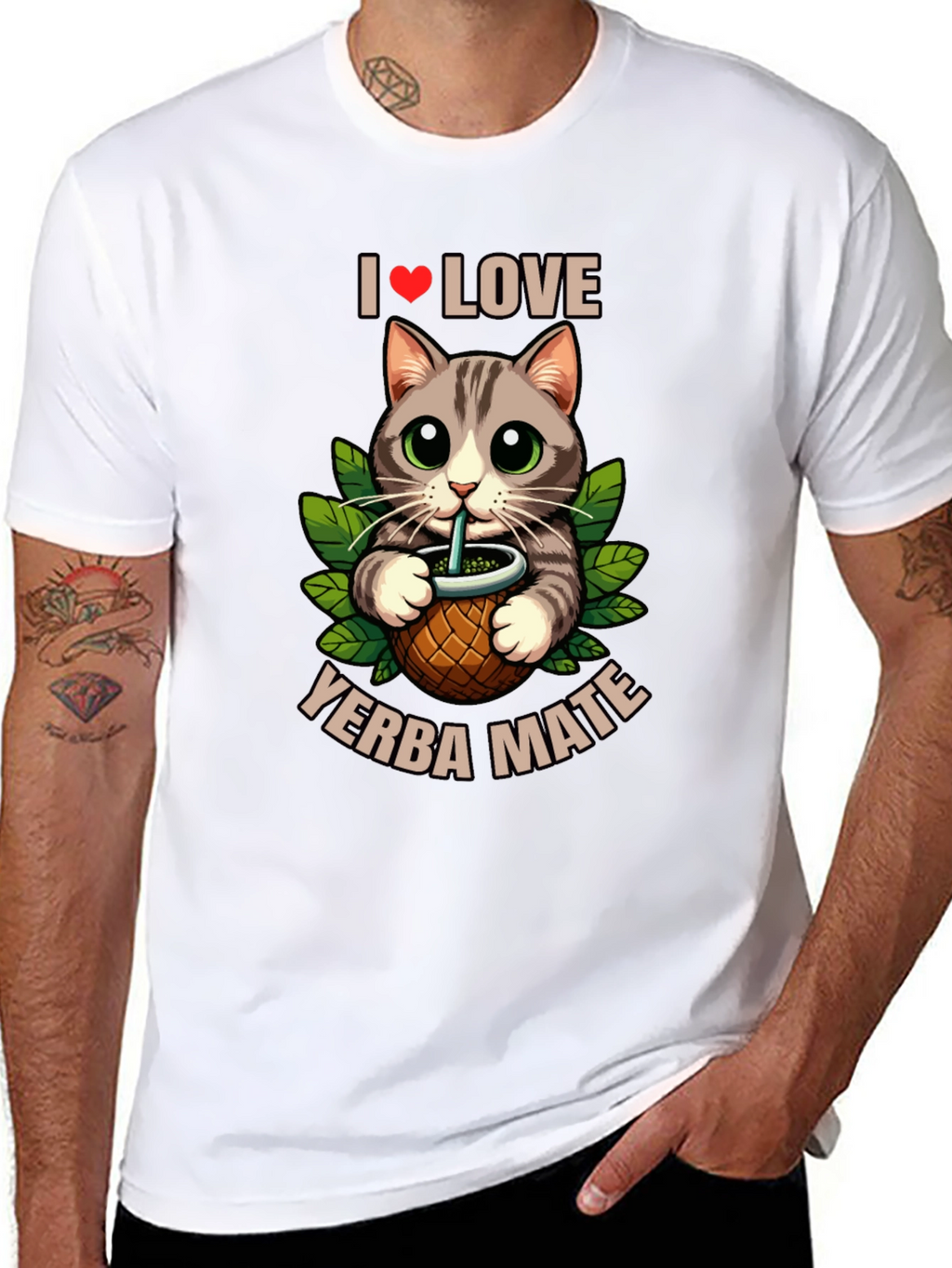 I Love Yerba Mate Cat T-Shirt