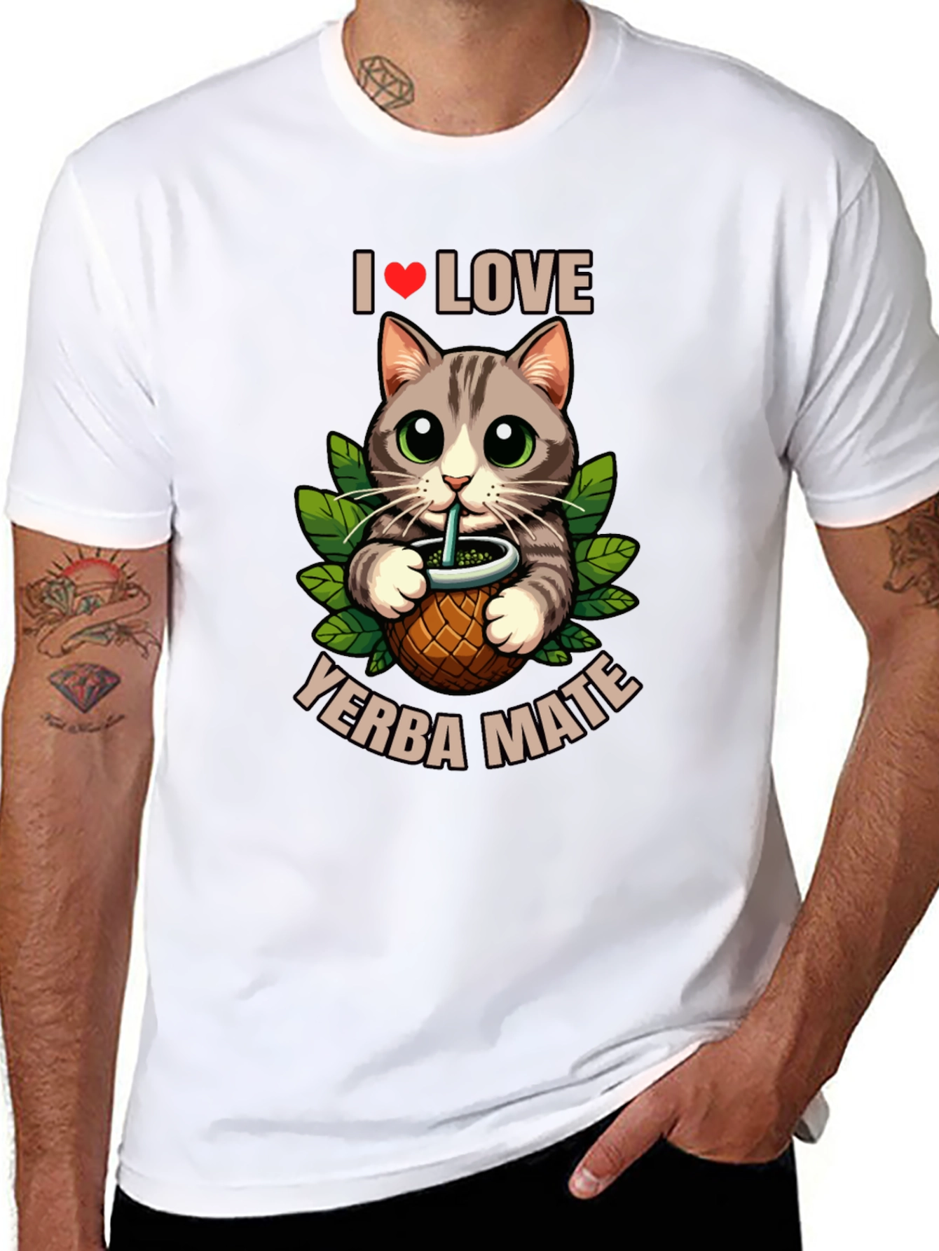 I Love Yerba Mate Cat T-Shirt