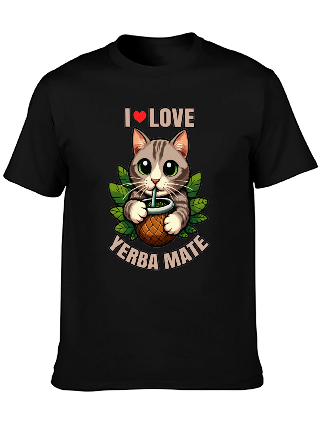 I Love Yerba Mate Cat T-Shirt