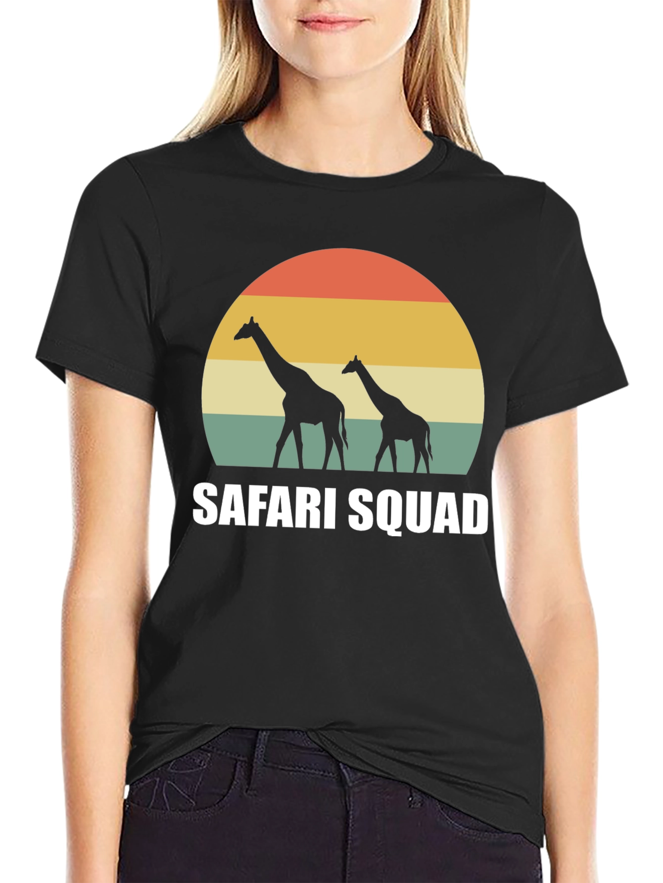 Safari Squad Giraffe Sunset Graphic T-Shirt