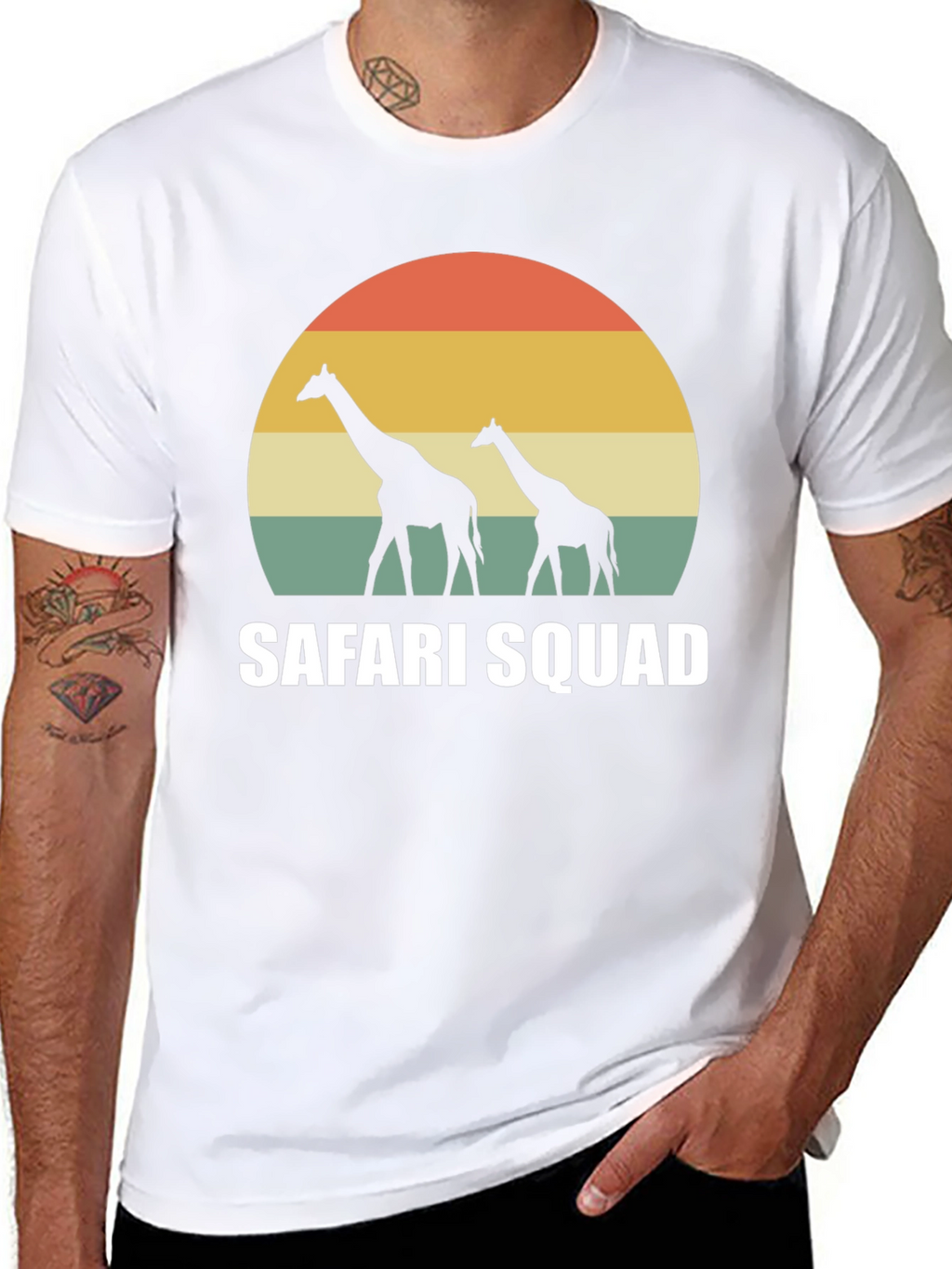 Safari Squad Giraffe Sunset Graphic T-Shirt