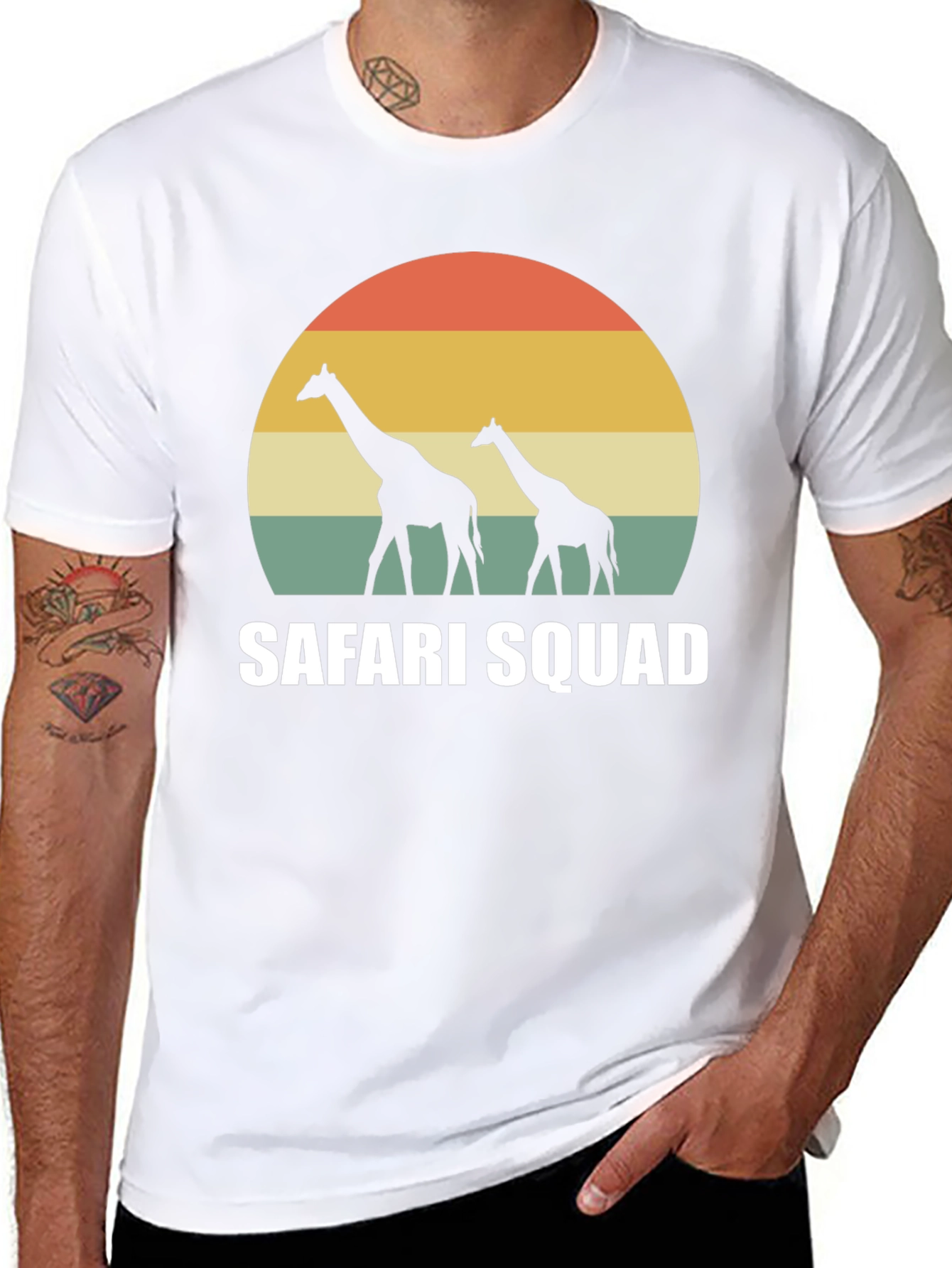 Safari Squad Giraffe Sunset Graphic T-Shirt