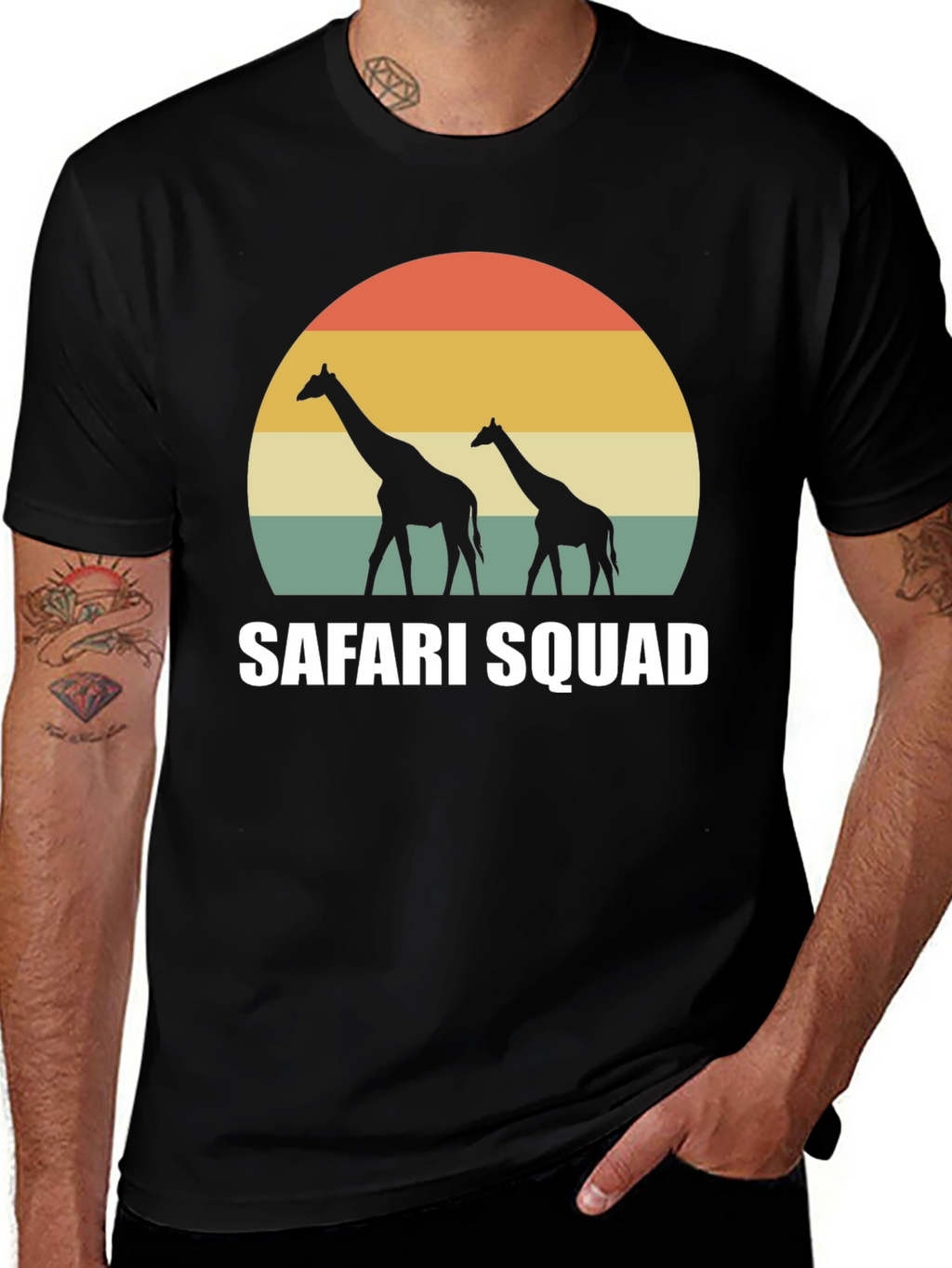 Safari Squad Giraffe Sunset Graphic T-Shirt