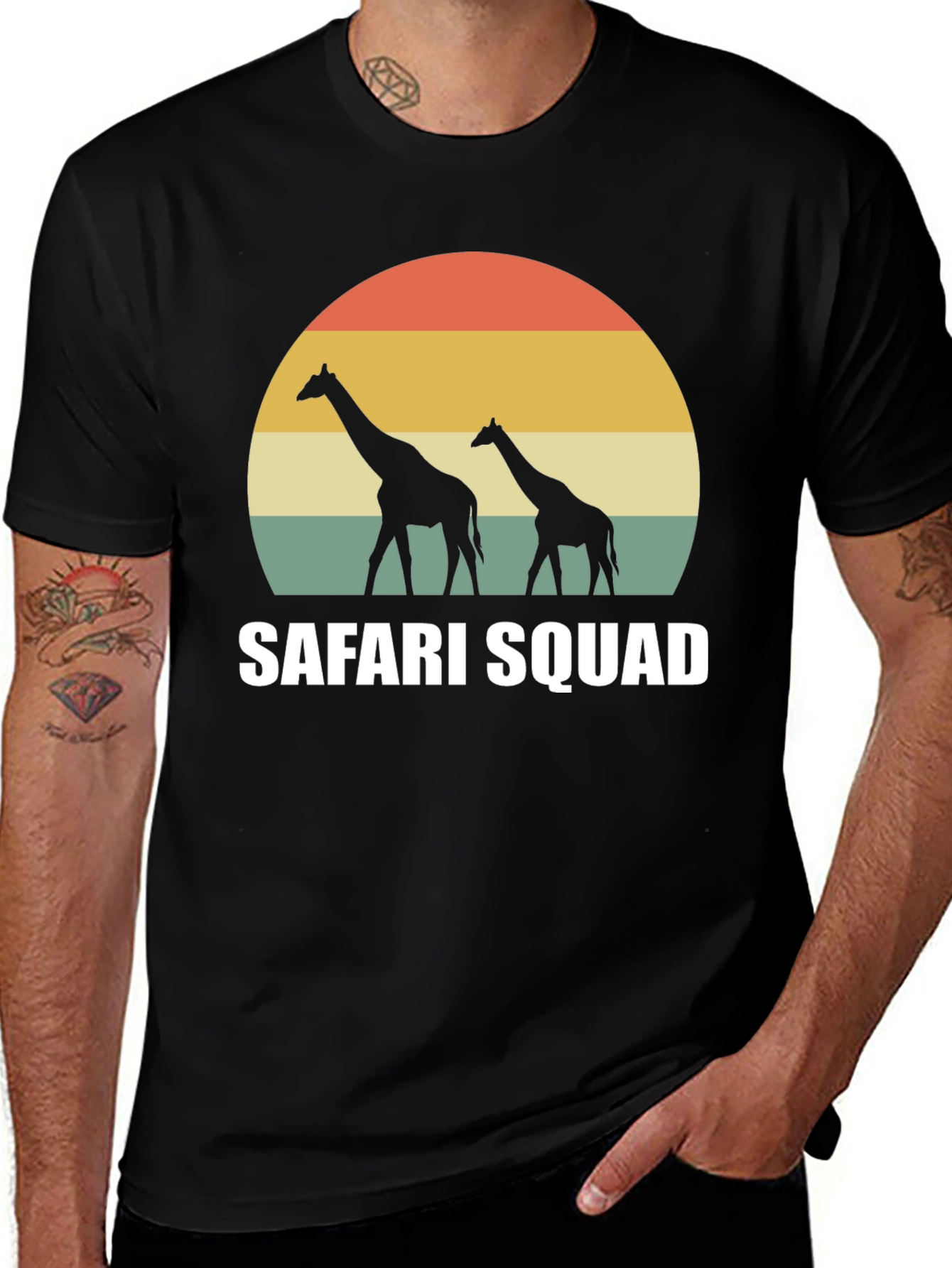 Safari Squad Giraffe Sunset Graphic T-Shirt