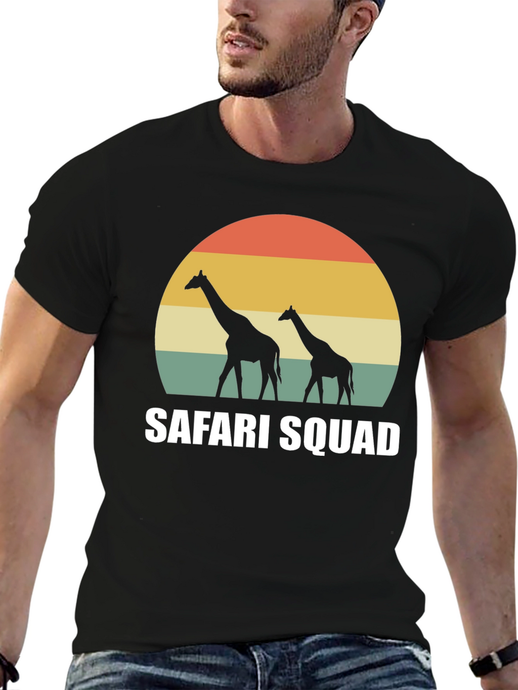 Safari Squad Giraffe Sunset Graphic T-Shirt