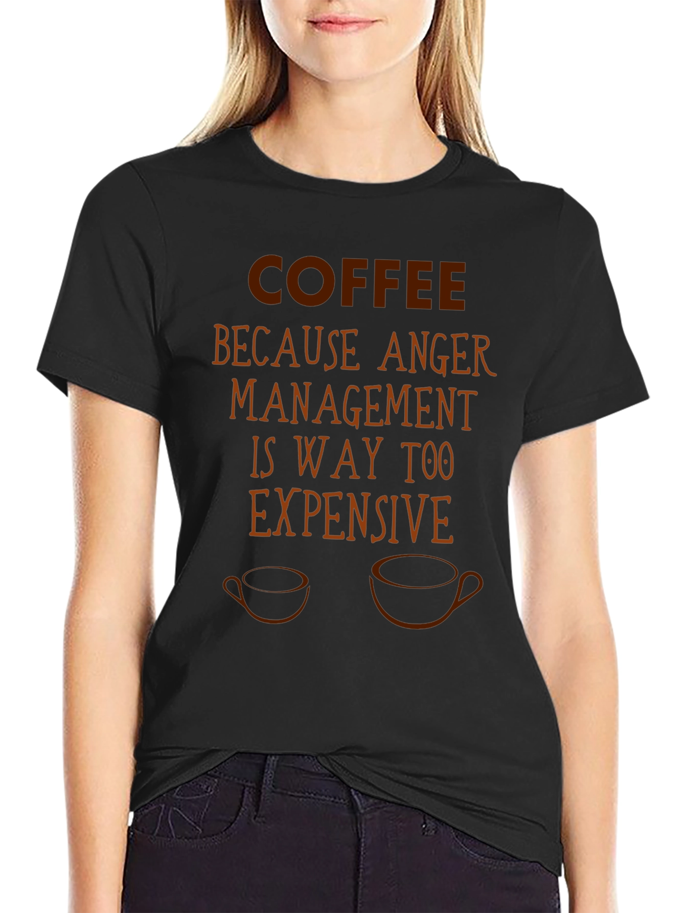 Coffee Because Anger Management T-Shirt Funny Sarcastic Tee