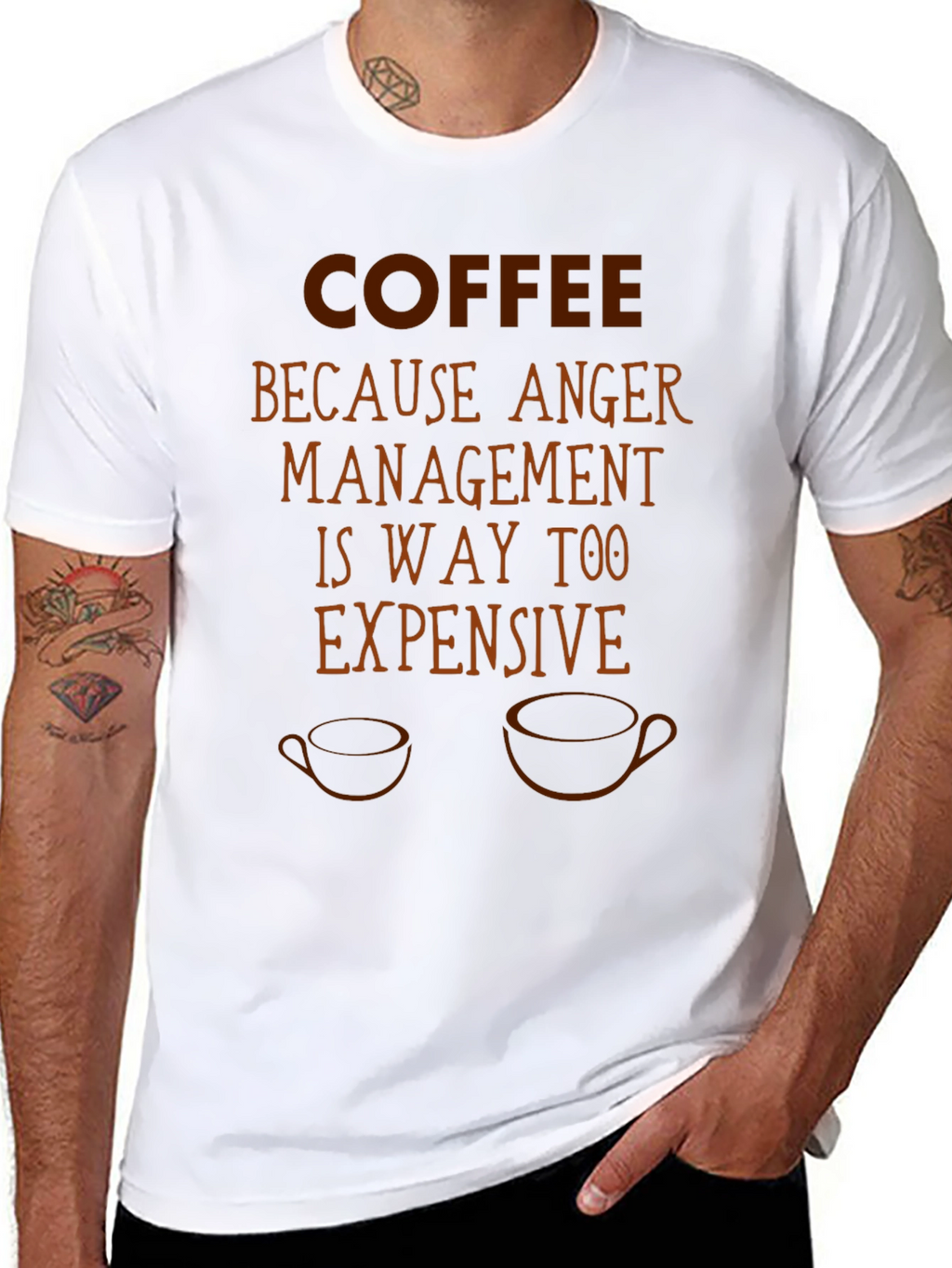 Coffee Because Anger Management T-Shirt Funny Sarcastic Tee