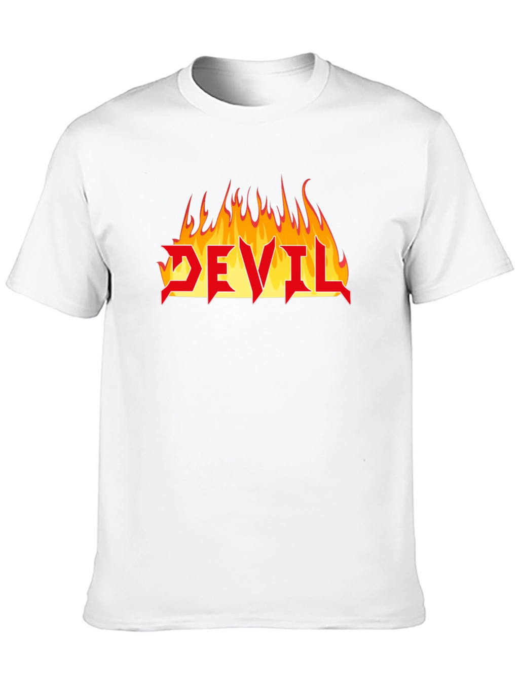 Devil Fire Graphic Tee - Heavy Metal Style T-Shirt