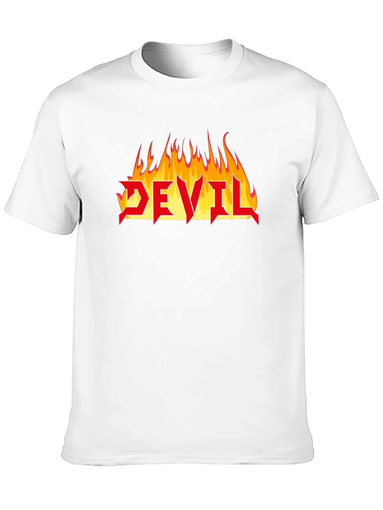 Devil Fire Graphic Tee - Heavy Metal Style T-Shirt