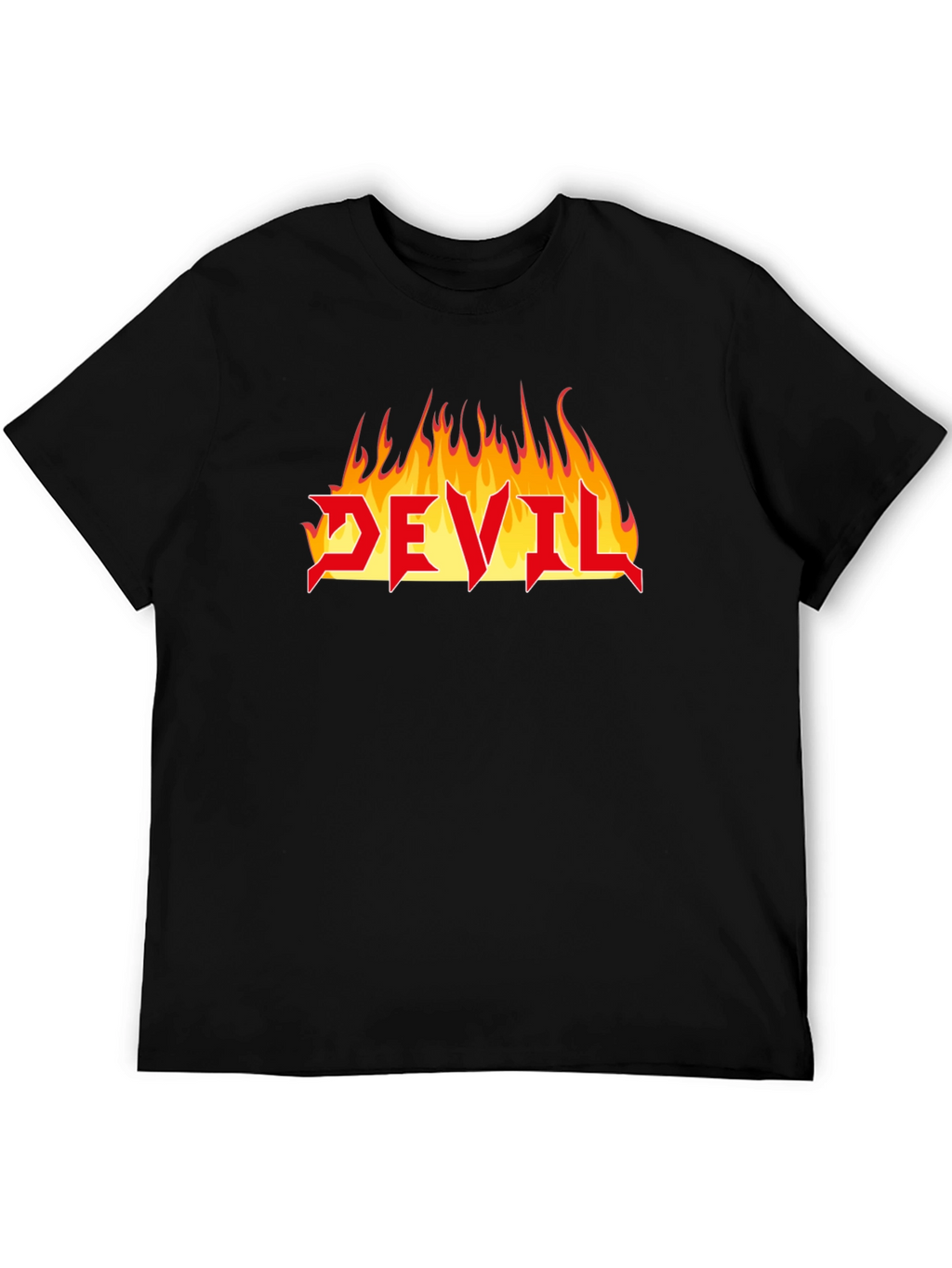 Devil Fire Graphic Tee - Heavy Metal Style T-Shirt