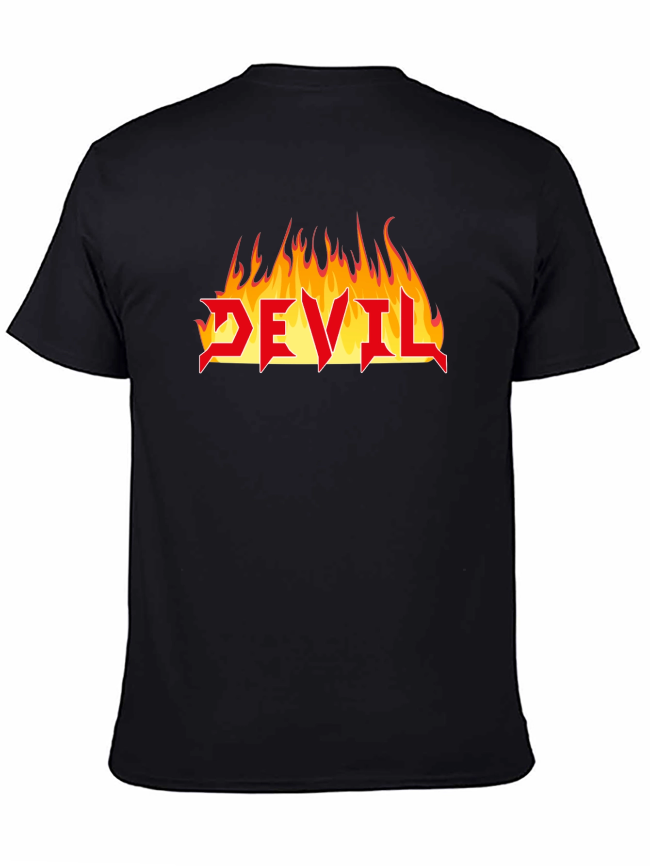 Devil Fire Graphic Tee - Heavy Metal Style T-Shirt