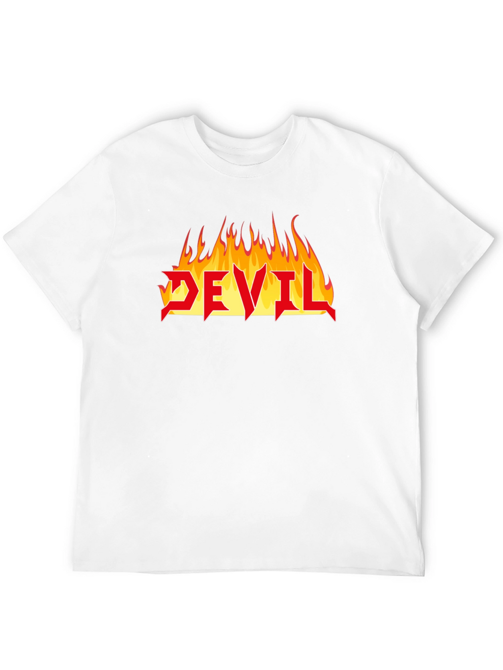 Devil Fire Graphic Tee - Heavy Metal Style T-Shirt