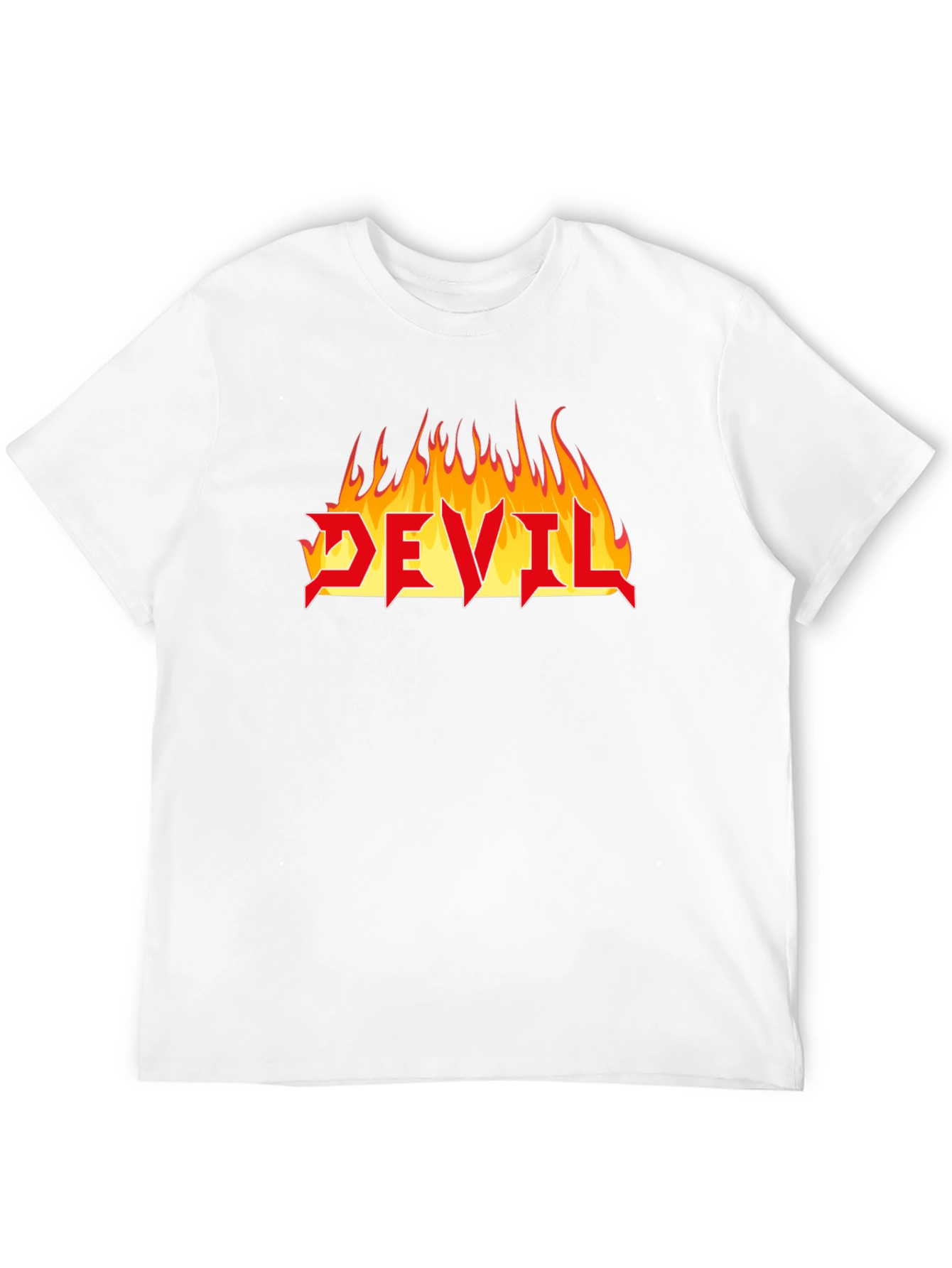 Devil Fire Graphic Tee - Heavy Metal Style T-Shirt