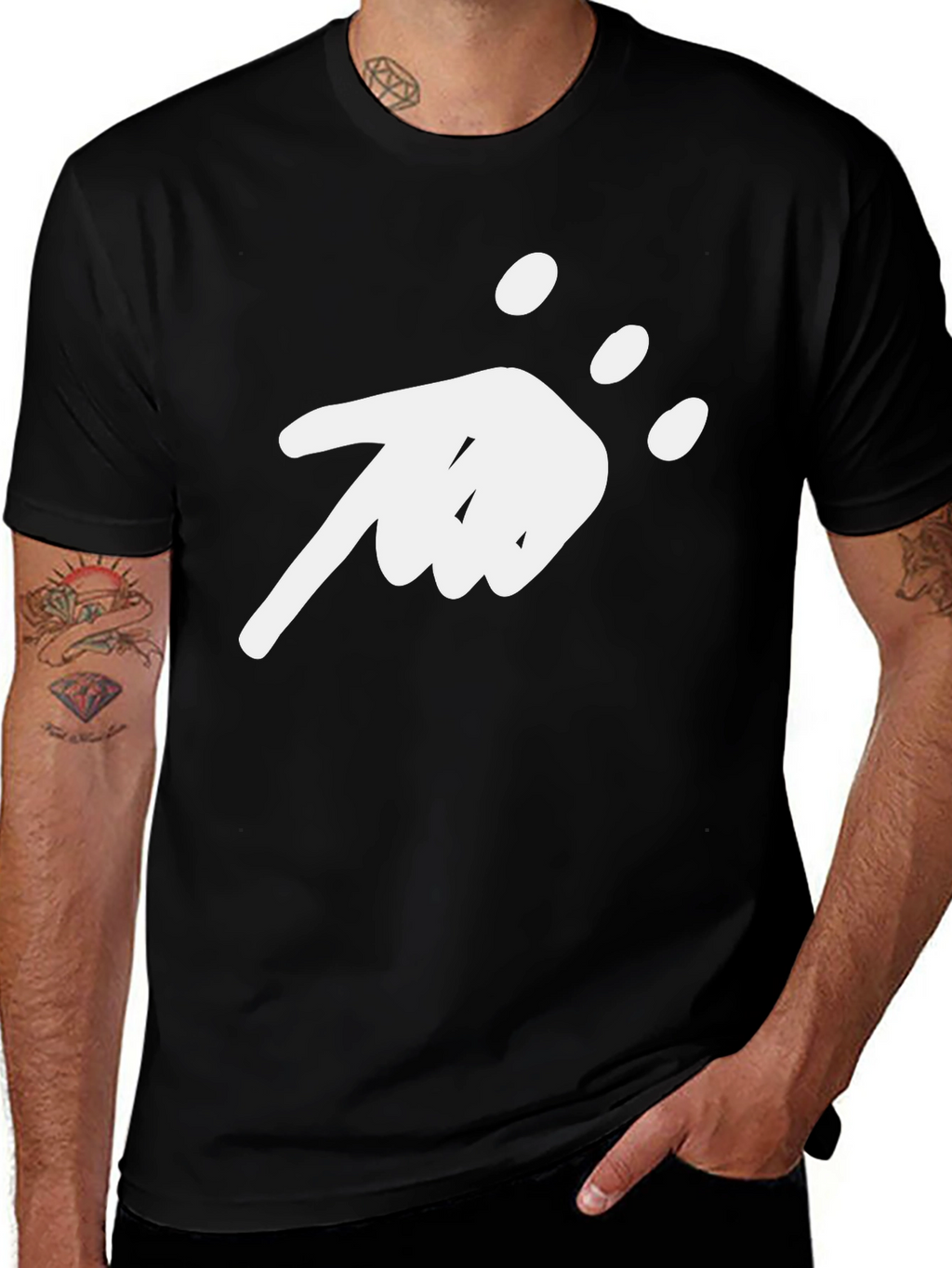 Abstract Pointing Hand Graphic T-Shirt