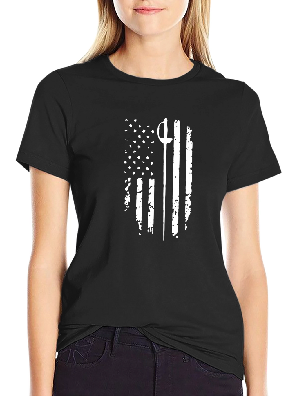 Fencing USA Flag Graphic Tee
