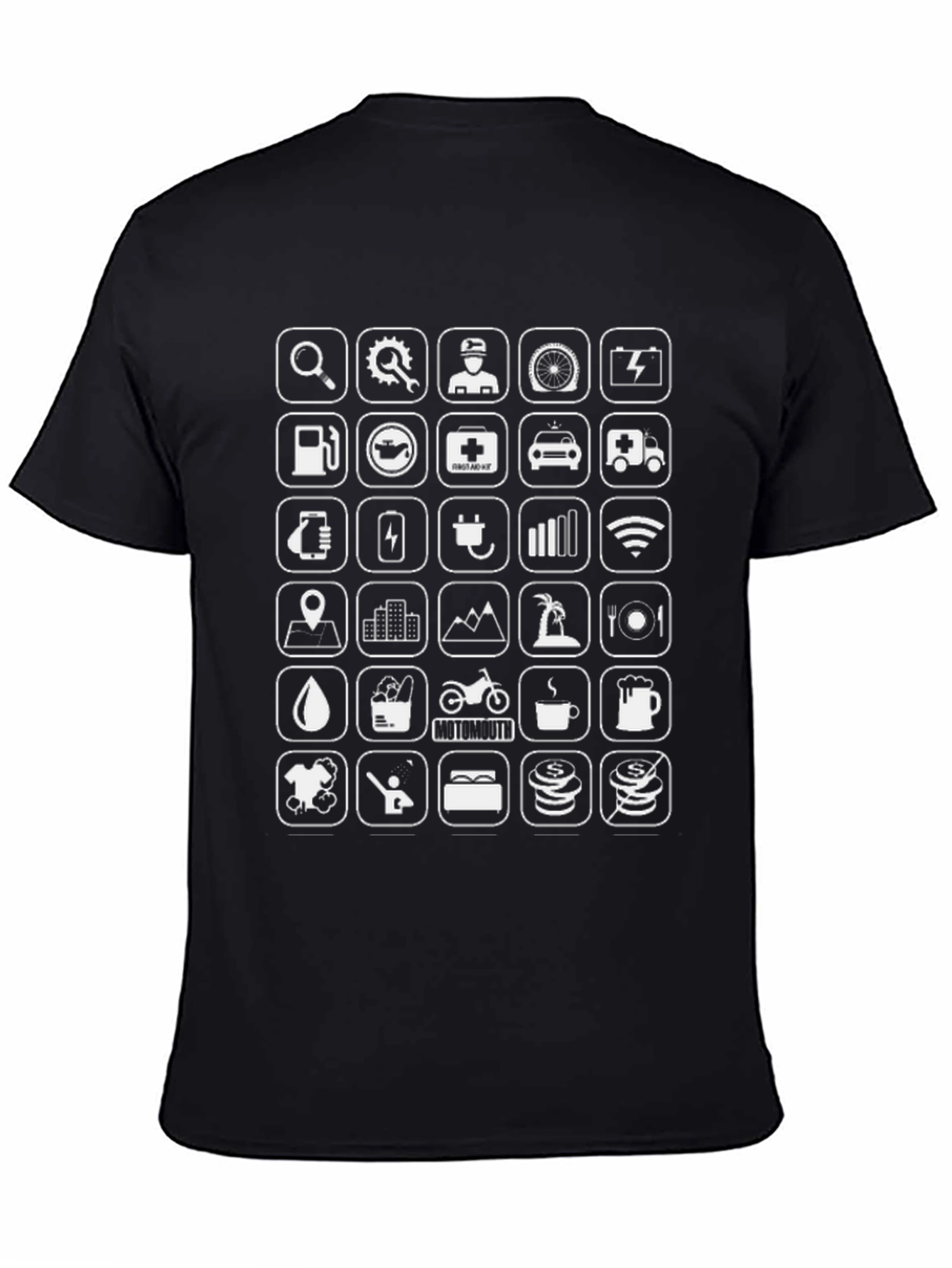 Icon Grid Black T-Shirt - Explore Everywhere