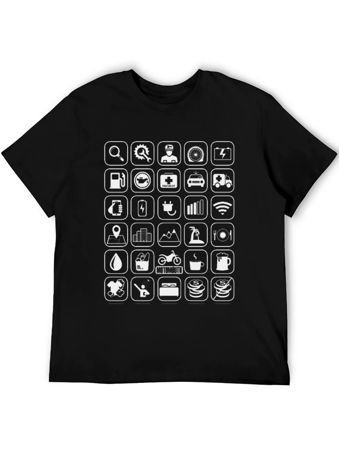 Icon Grid Black T-Shirt - Explore Everywhere