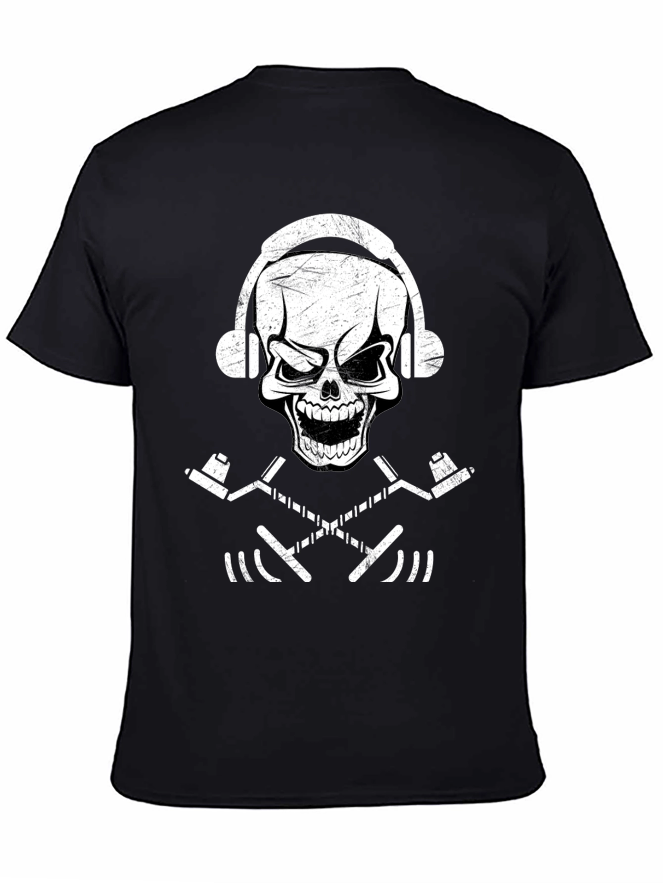 Skull & Hockey Sticks Graphic Tee - Black T-Shirt