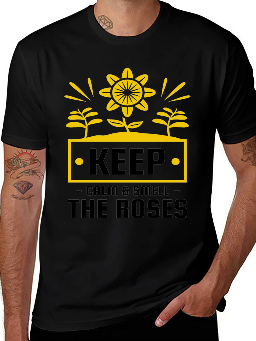 Keep Calm & Smell the Roses Graphic Tee
