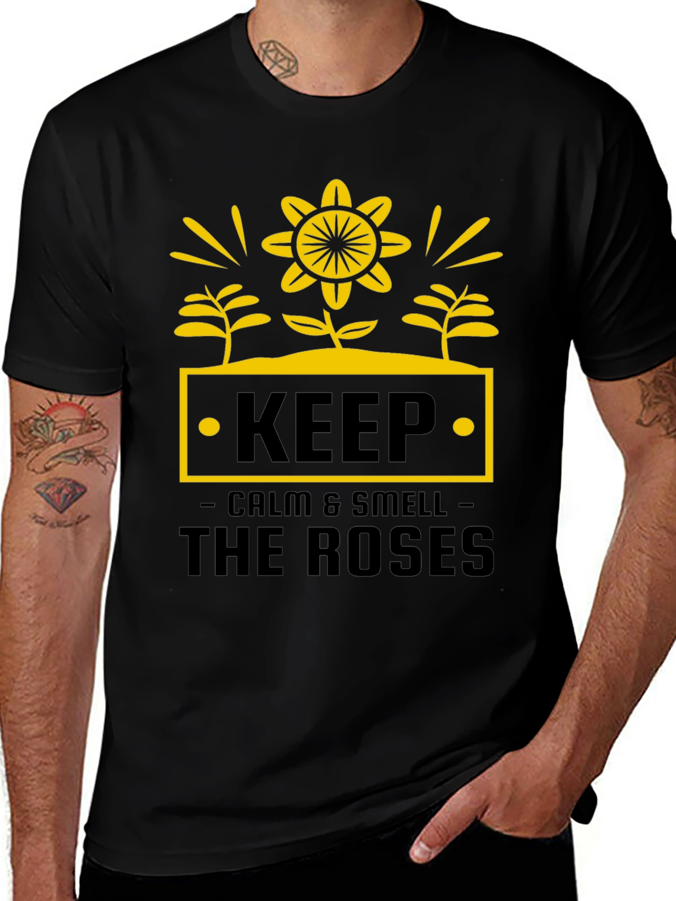Keep Calm & Smell the Roses Graphic Tee