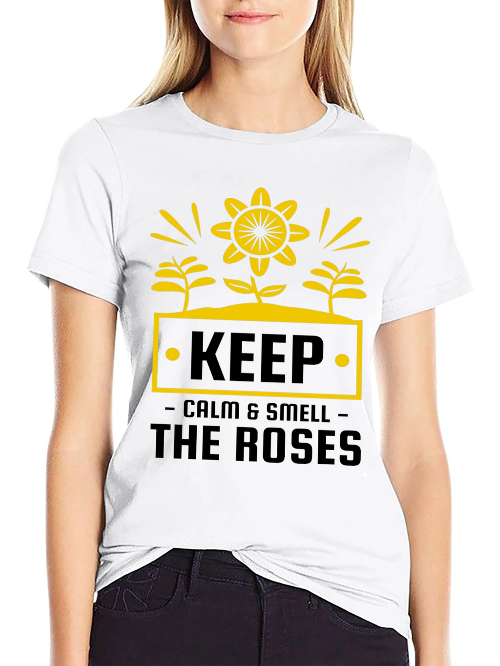 Keep Calm & Smell the Roses Graphic Tee